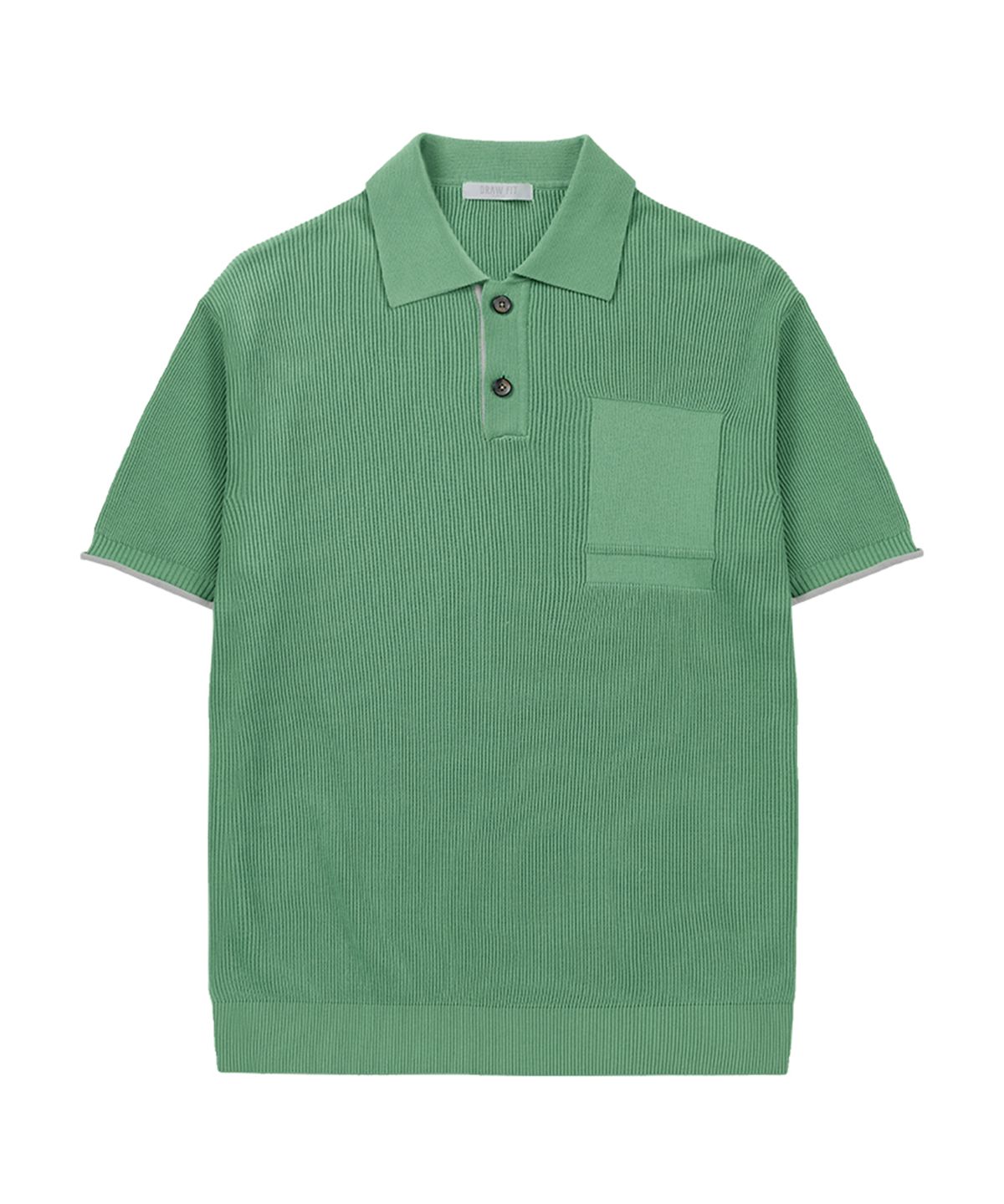 드로우핏(DRAW FIT) 콘트라스트 블록 반팔 니트 [PISTACHIO GREEN]