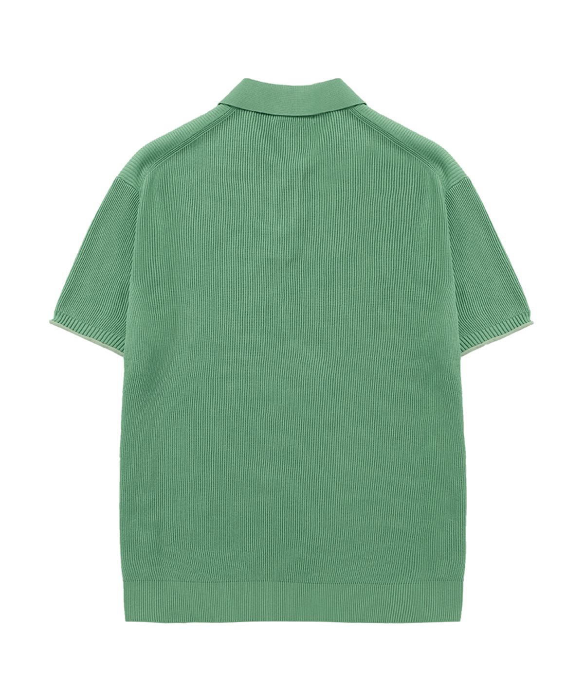 드로우핏(DRAW FIT) 콘트라스트 블록 반팔 니트 [PISTACHIO GREEN]