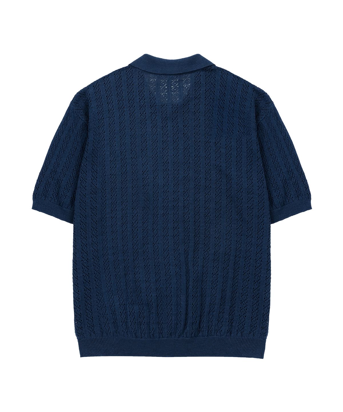 드로우핏(DRAW FIT) 린넨 펀칭 하프 카라 가디건 [BLUE]