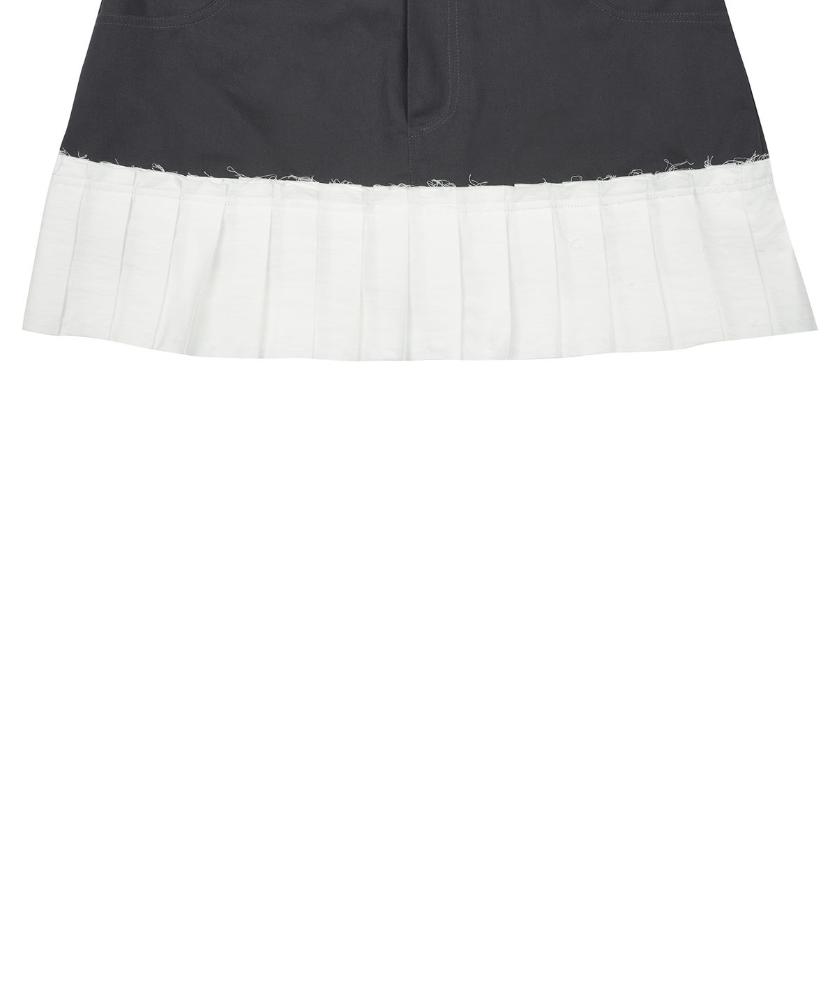 러브이즈트루(LUVISTRUE) CURVED L PLEATS SKIRT(CHARCOAL)