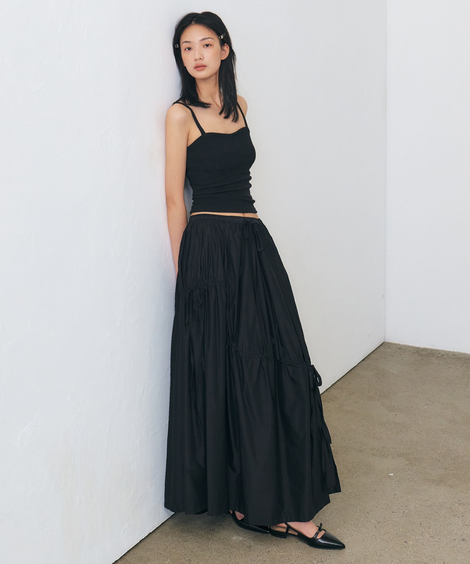【CITY BREEZE】 NYLON TWO-POCKET SHIRRING SKIRT CITY BREEZE】 NYLON TWO-POCKET SHIRRING SKIRT