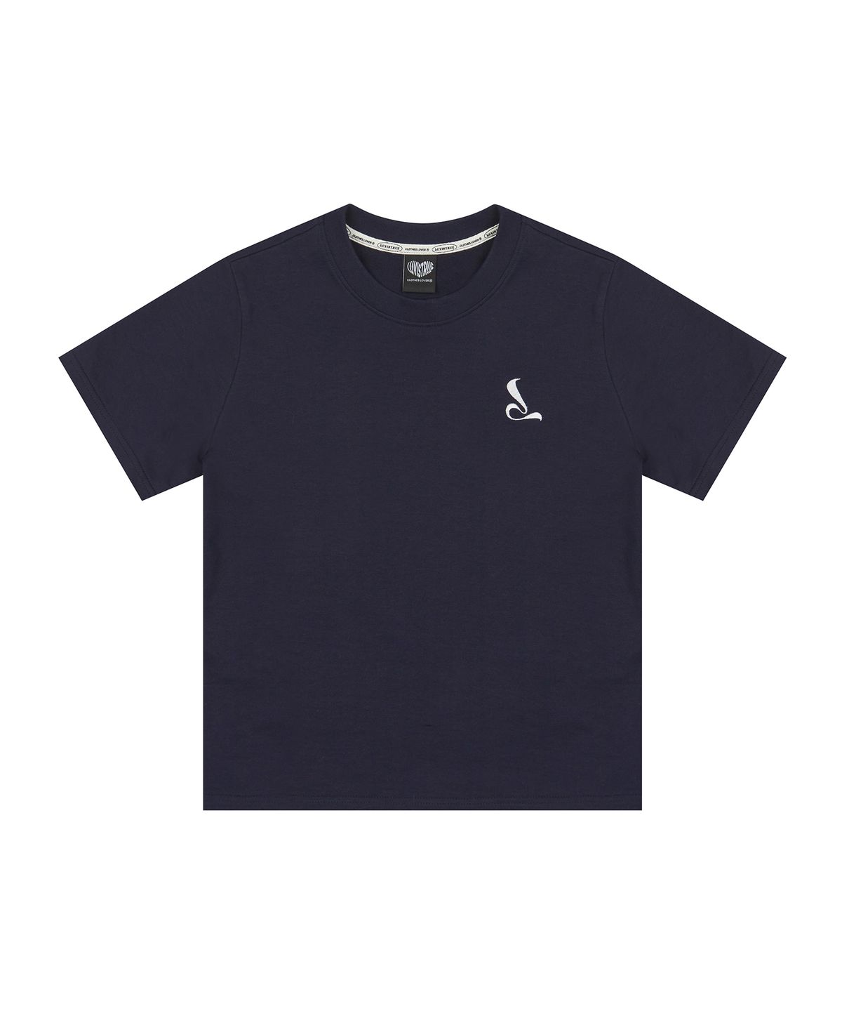 러브이즈트루(LUVISTRUE) CURVED L SET TEE(NAVY)