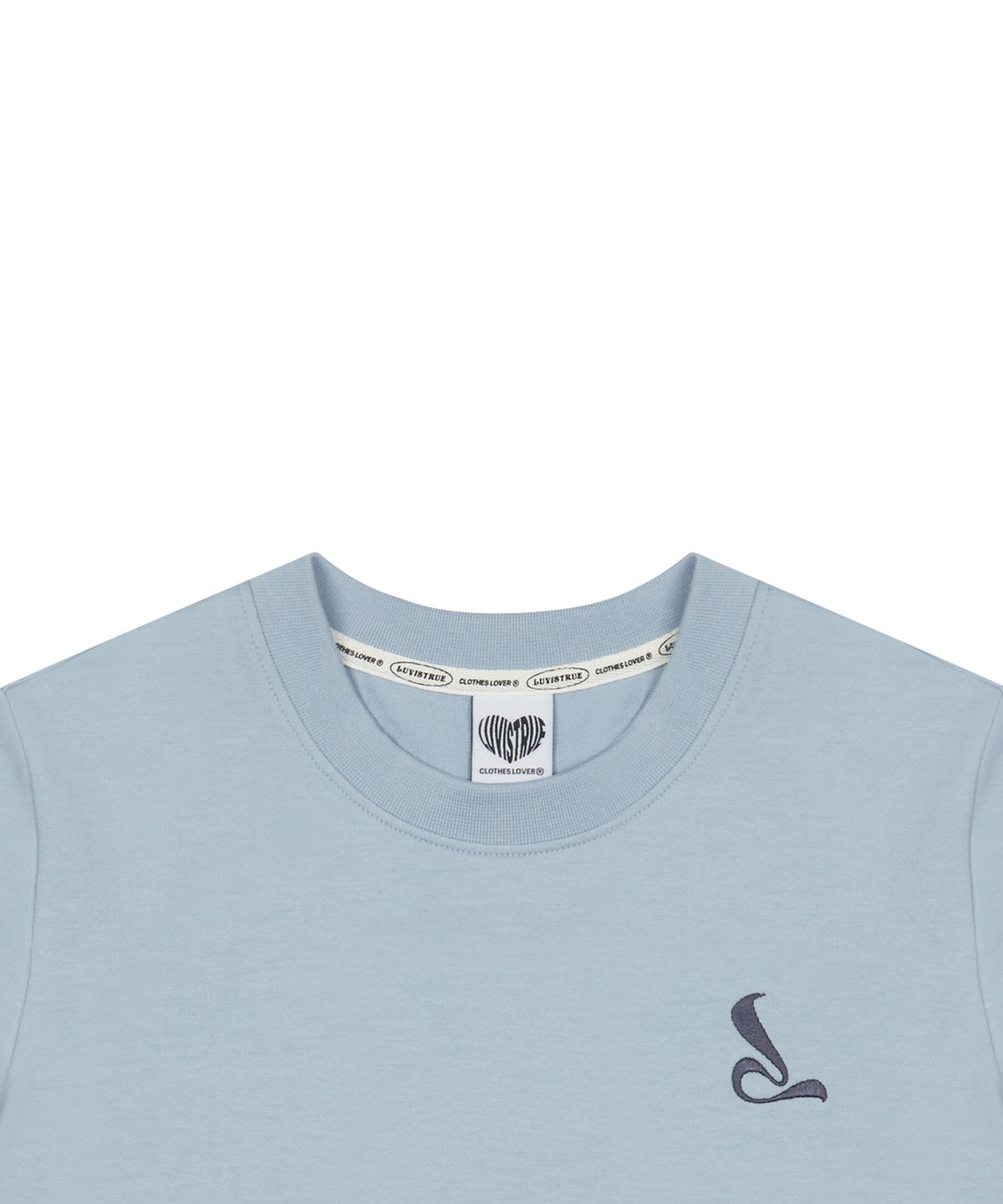 러브이즈트루(LUVISTRUE) CURVED L SET TEE(SKY BLUE)