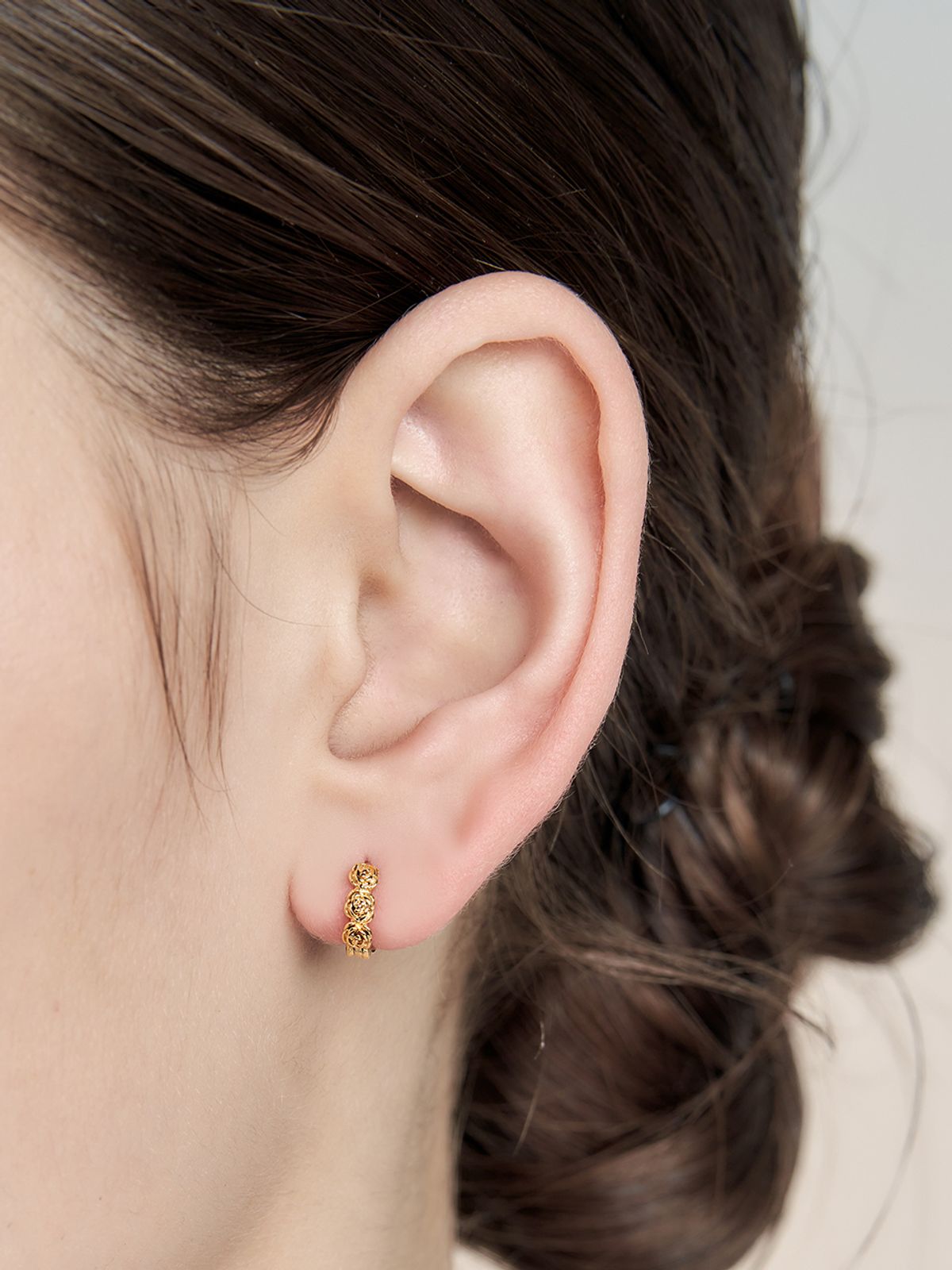 헤이(HEI) [sv925]baby rose one-touch earring