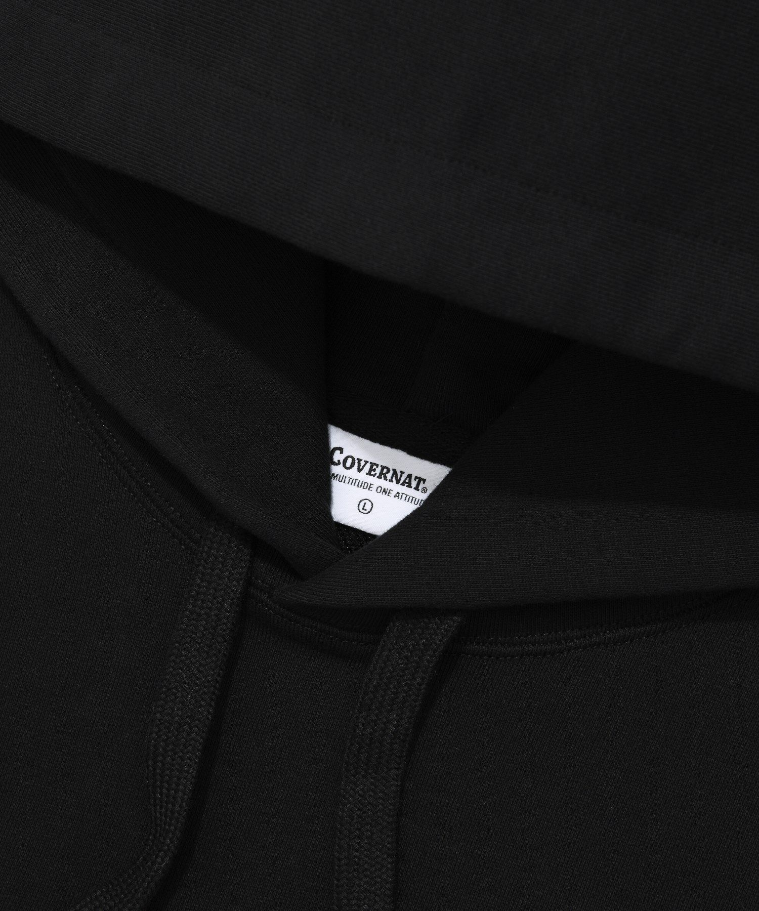 MUSINSA | COVERNAT arch logo hoodie black