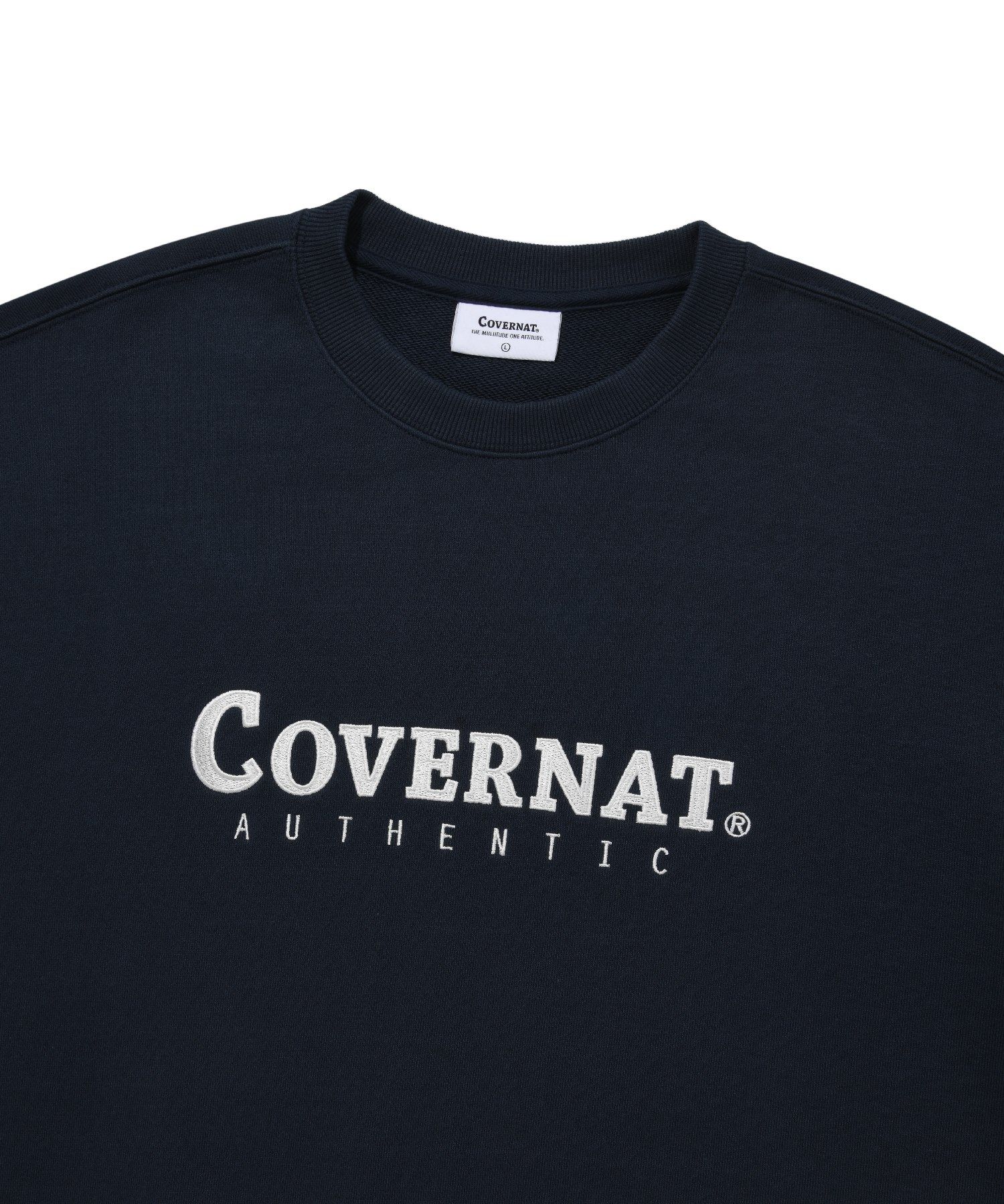 スウェット・トレーナー COVERNAT Authentic Logo Man to Man Navy MUSINSA | COVERNAT C logo half zip-up sweatshirt navy