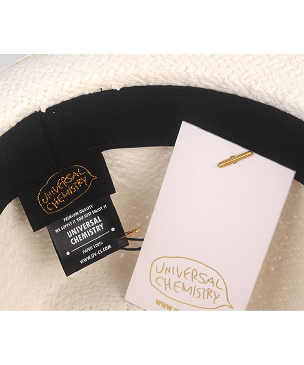유니버셜 케미스트리(UNIVERSAL CHEMISTRY) Punk Simple White Summer Fedora 여름페도라