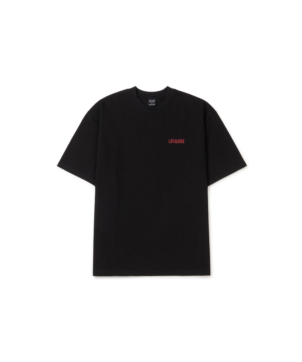 르바세(LEVASSE) Old School Overfit Tee – Black (Red Logo)