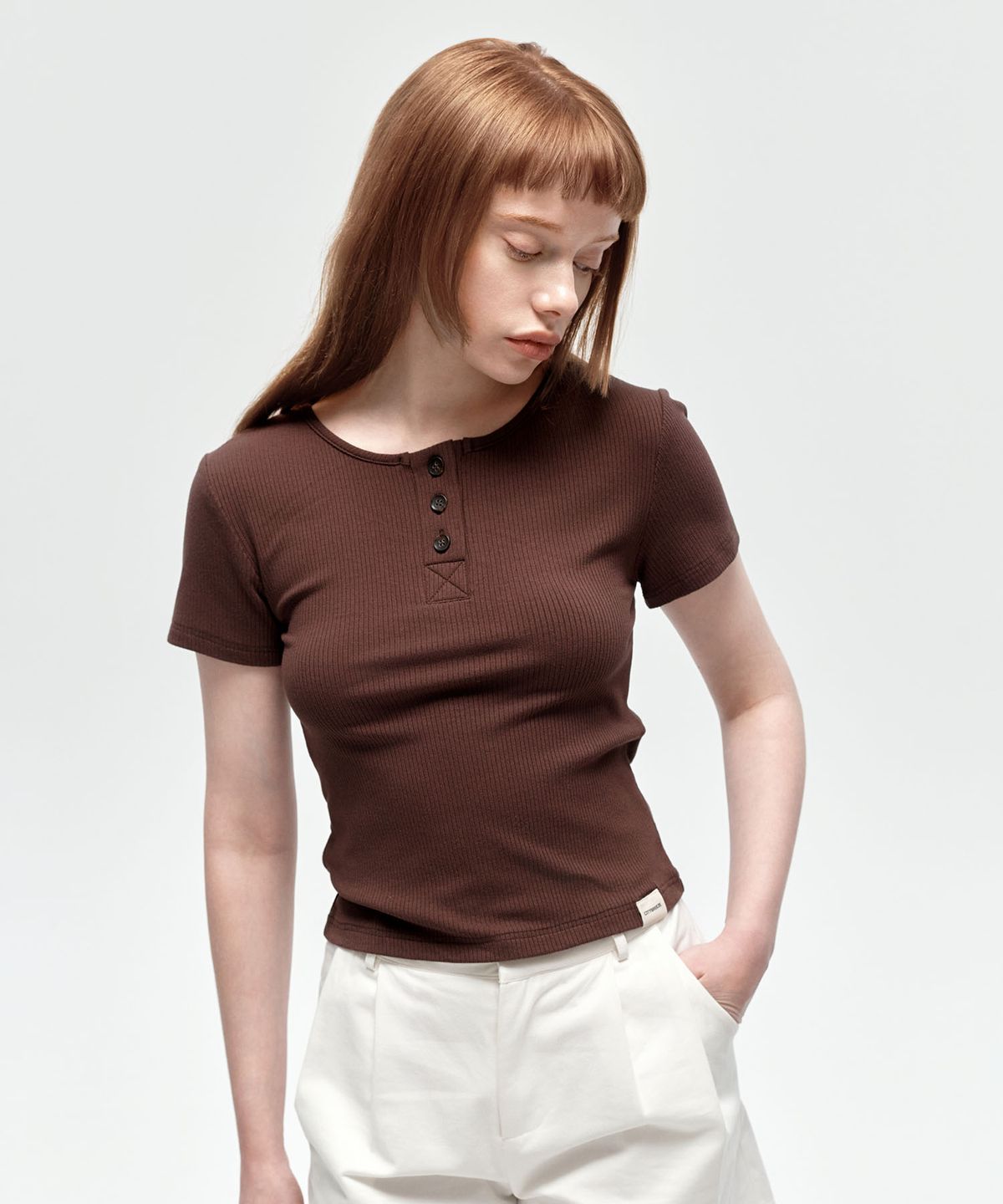 시티브리즈(CITYBREEZE) 에센셜 헨리넥 골지 반팔티_10COLORS