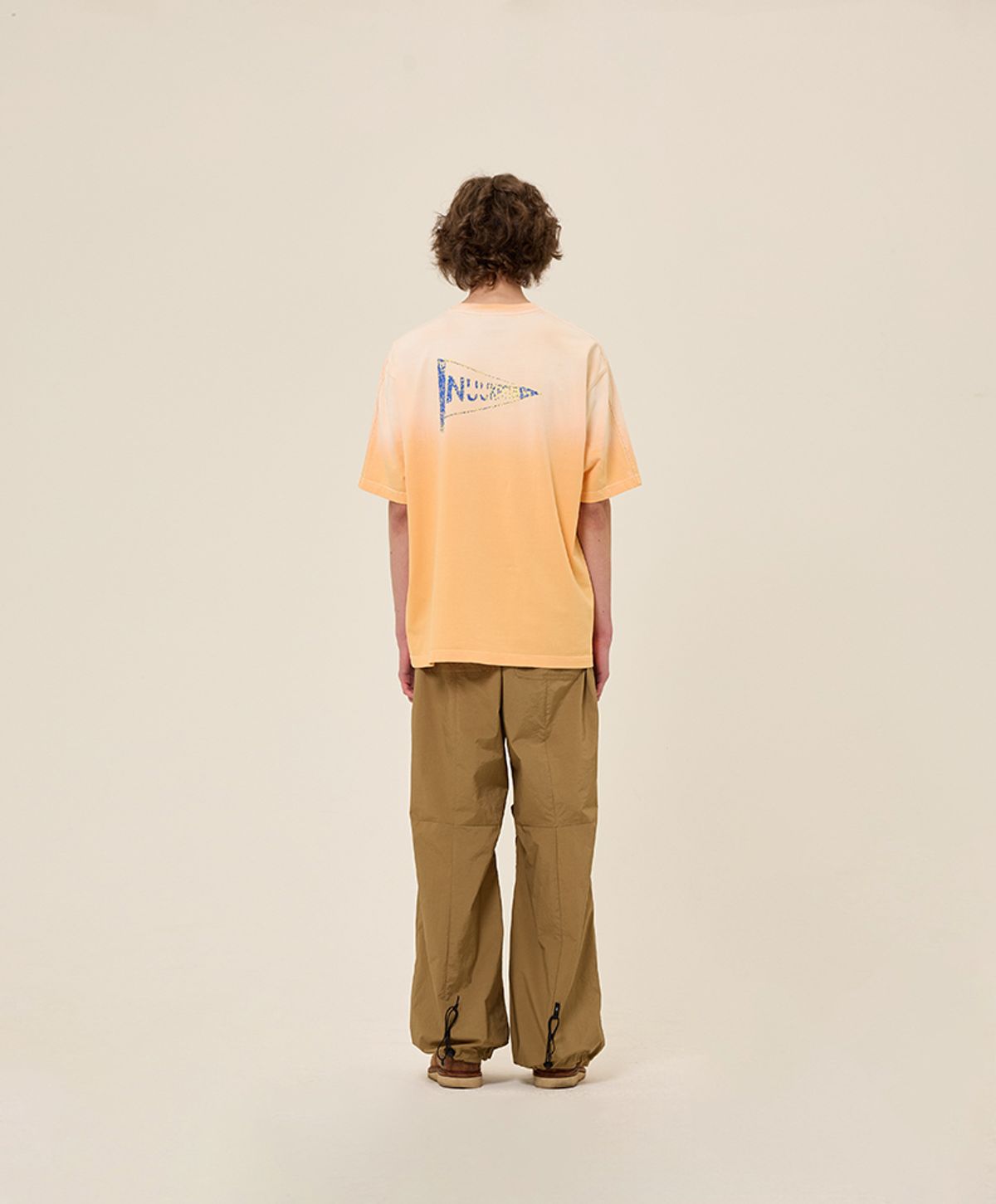 누크피터(NUUKFITTER) PENNANT WASHING T-SHIRT [ORANGE]