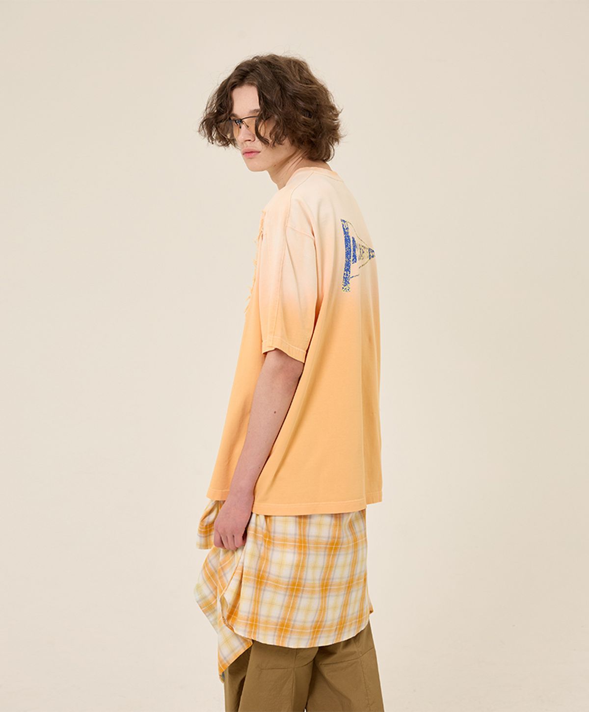 누크피터(NUUKFITTER) PENNANT WASHING T-SHIRT [ORANGE]