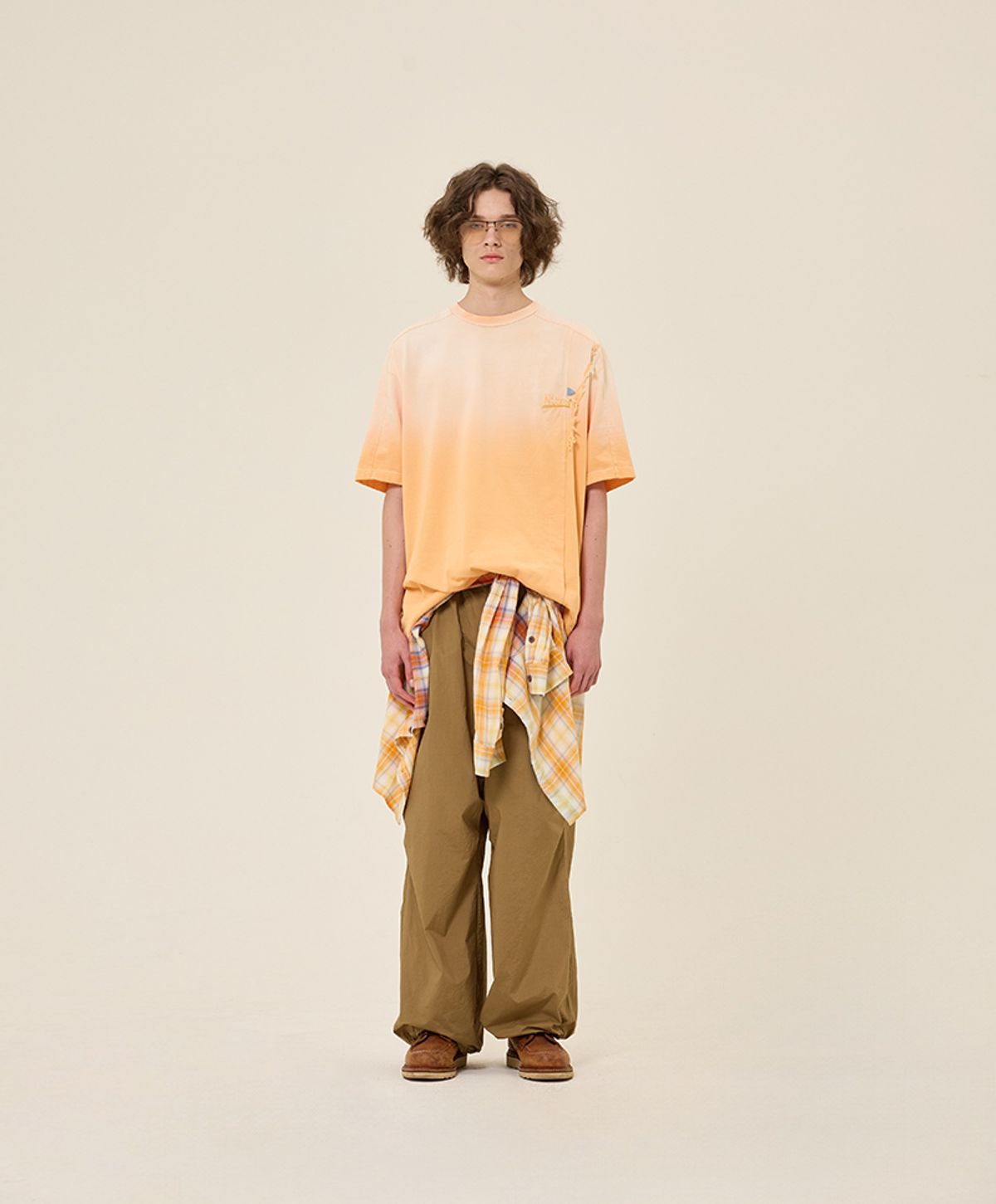 누크피터(NUUKFITTER) PENNANT WASHING T-SHIRT [ORANGE]