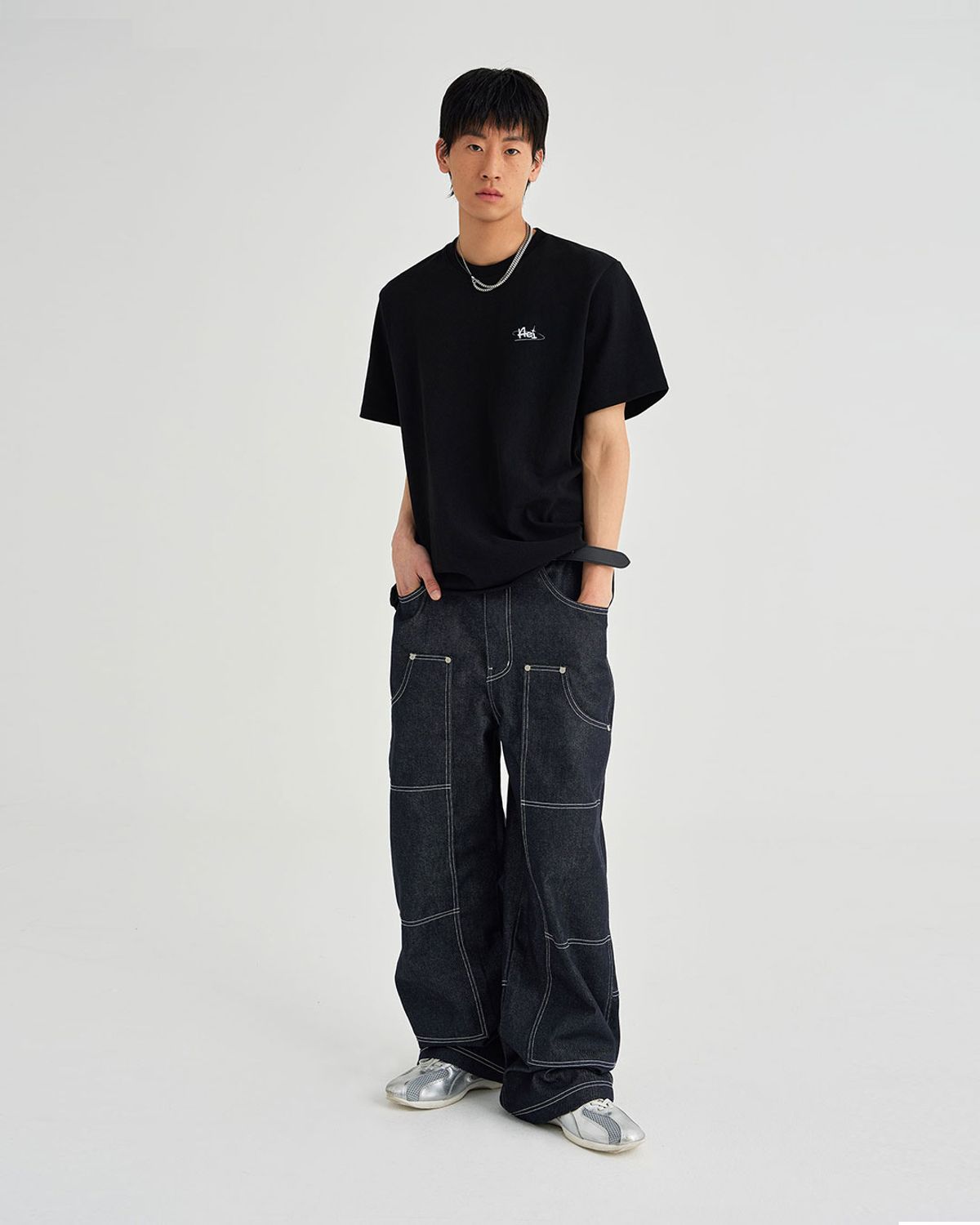 애이애이애(AEIAEIAE) 로우 데님 카펜터 팬츠 [블루]