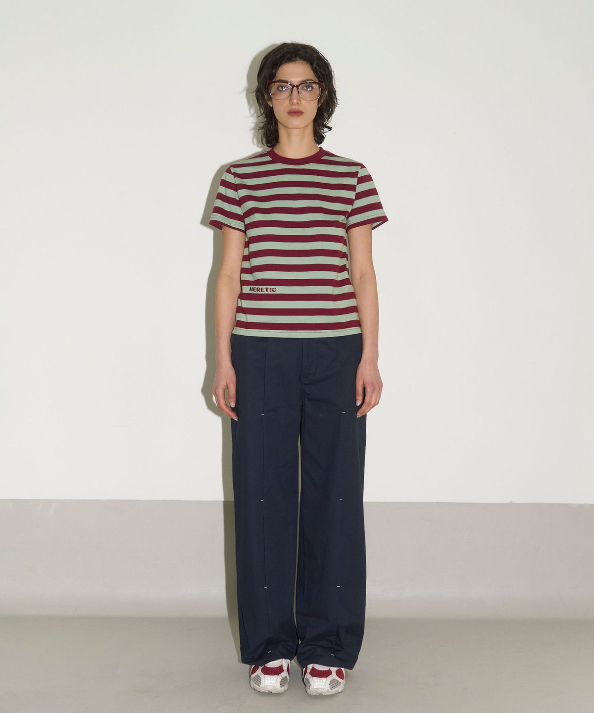 헤레틱(HERETIC) HERETIC STRIPE T-SHIRT / wine