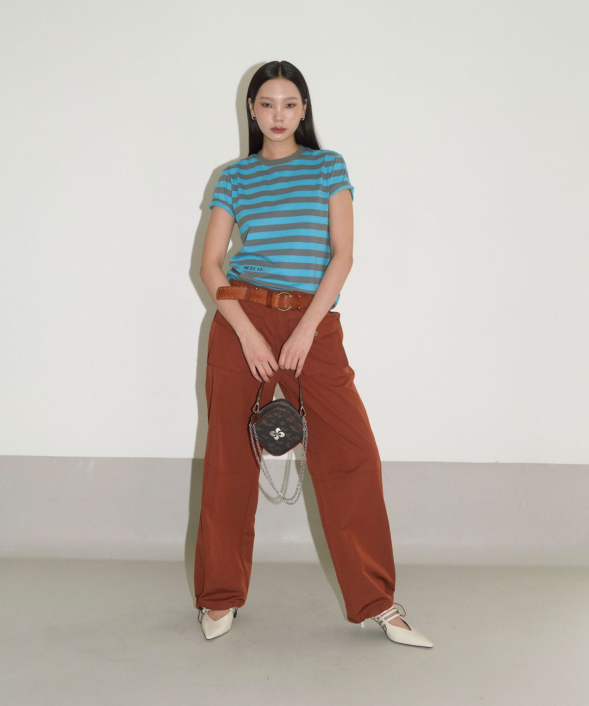 헤레틱(HERETIC) HERETIC STRIPE T-SHIRT / grey