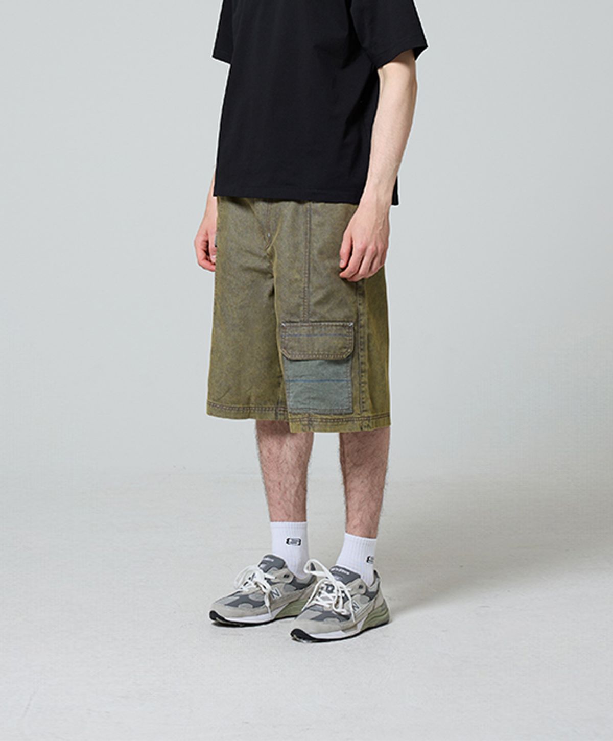 누크피터(NUUKFITTER) COLOR DYEING WILD SHORTS_MEN [KHAKI]