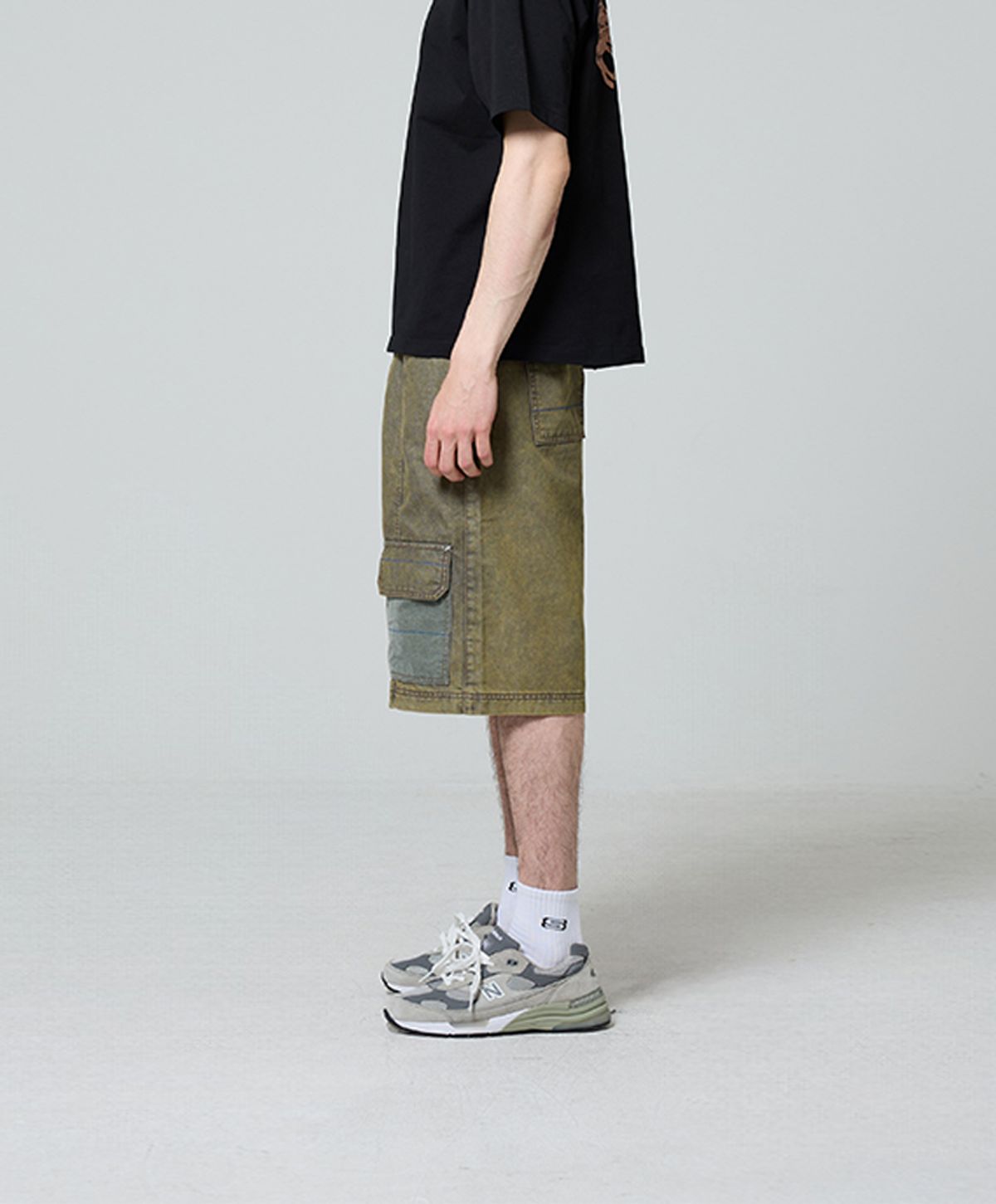 누크피터(NUUKFITTER) COLOR DYEING WILD SHORTS_MEN [KHAKI]