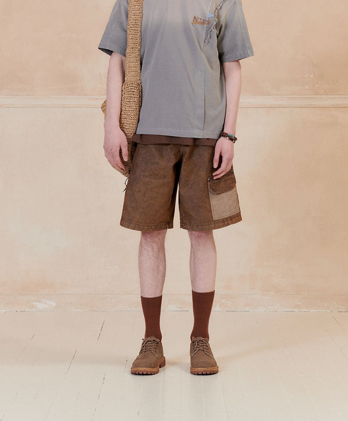 누크피터(NUUKFITTER) COLOR DYEING WILD SHORTS_MEN [BROWN]