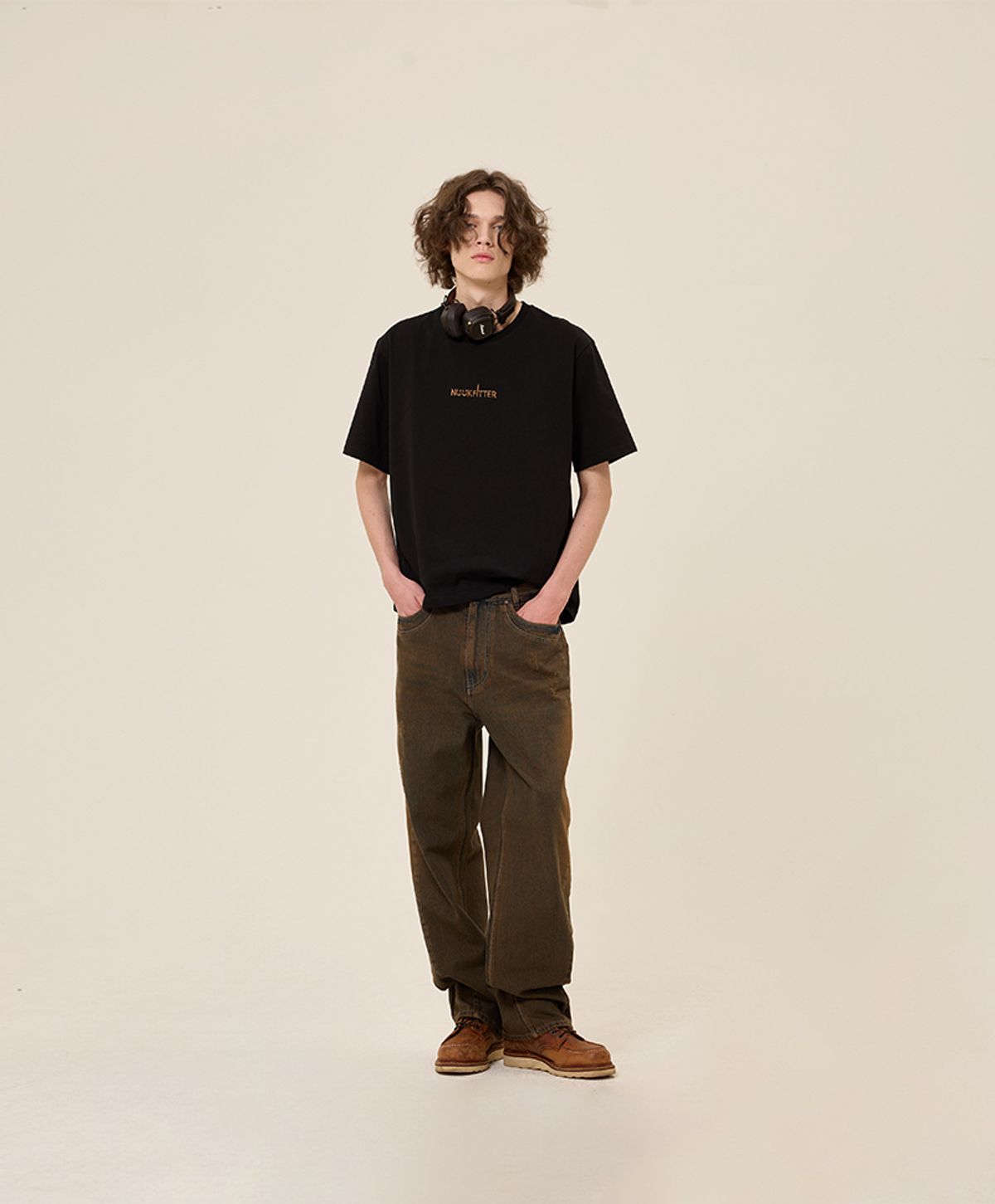 누크피터(NUUKFITTER) HEAVY COTTON LOGO T-SHIRT [BLACK]