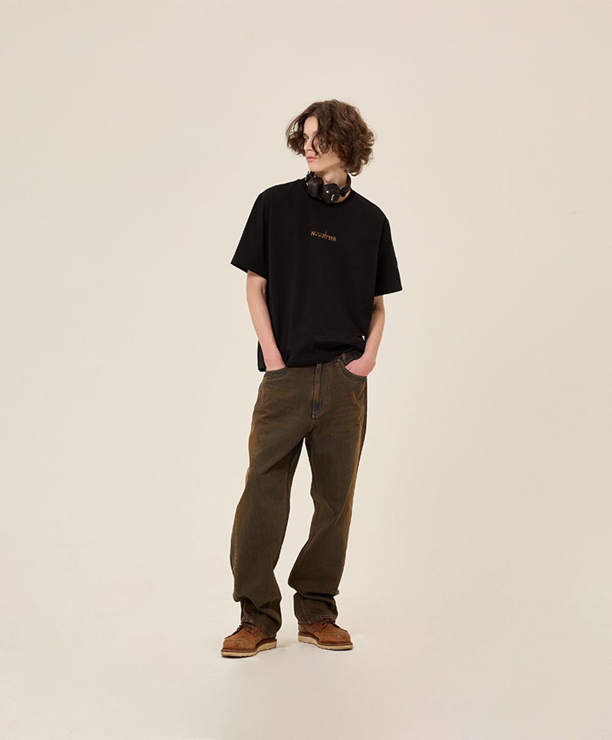 누크피터(NUUKFITTER) HEAVY COTTON LOGO T-SHIRT [BLACK]