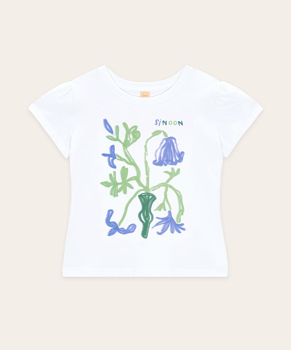 MUSINSA | SINOON Flower Vase Puff T-Shirt (Blue)