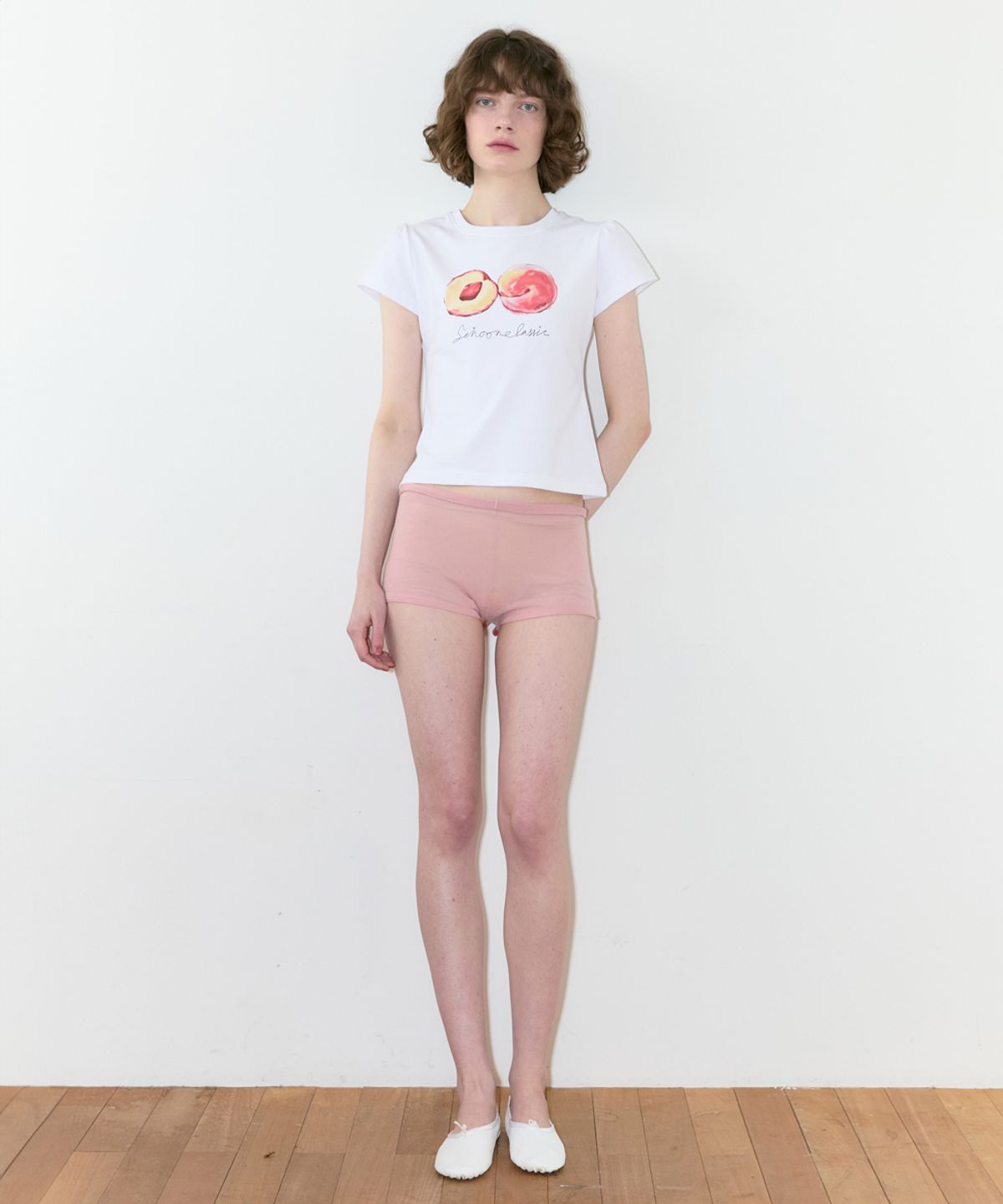 시눈(SINOON) Peach Puff T-Shirt (White)