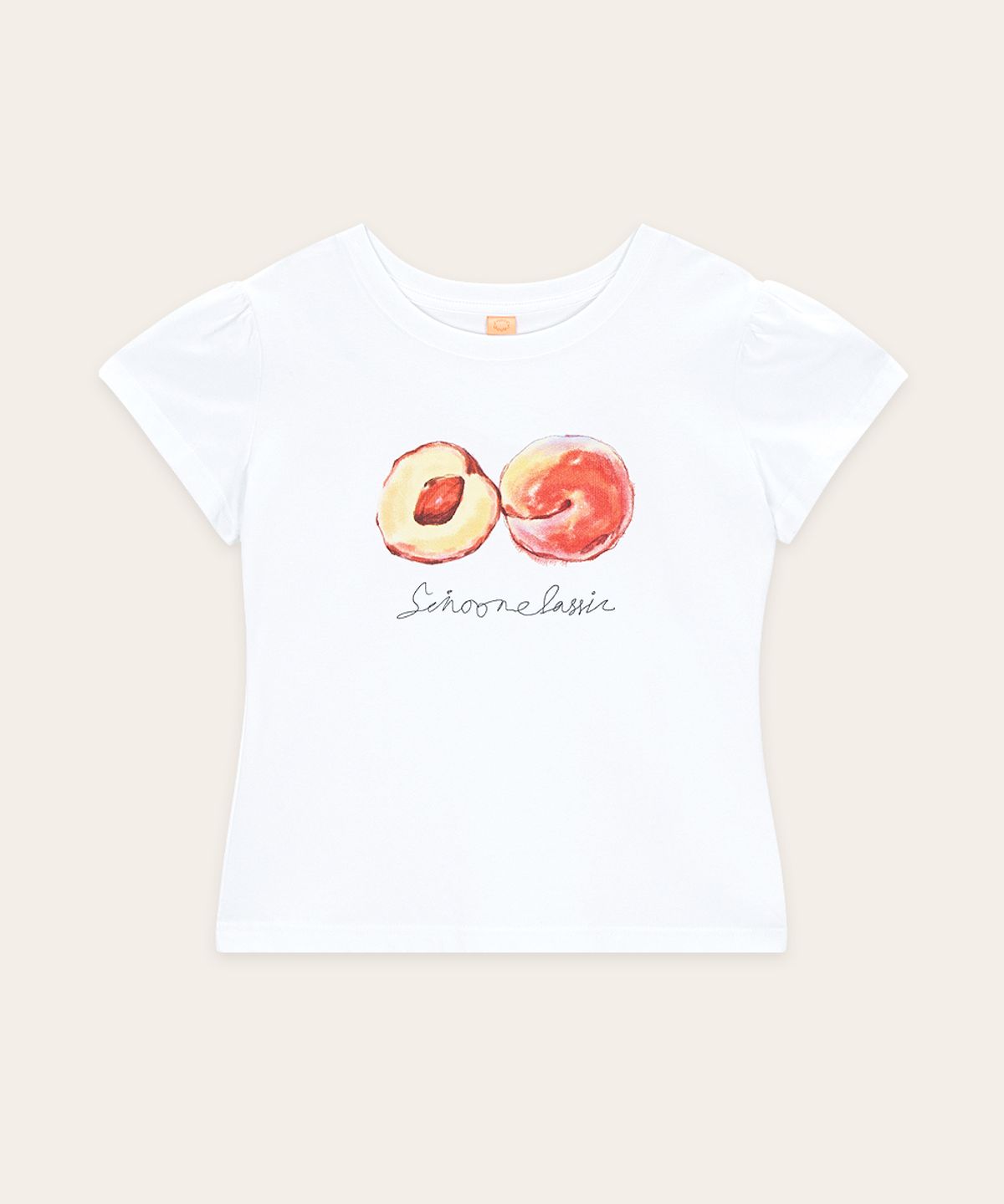 시눈(SINOON) Peach Puff T-Shirt (White)