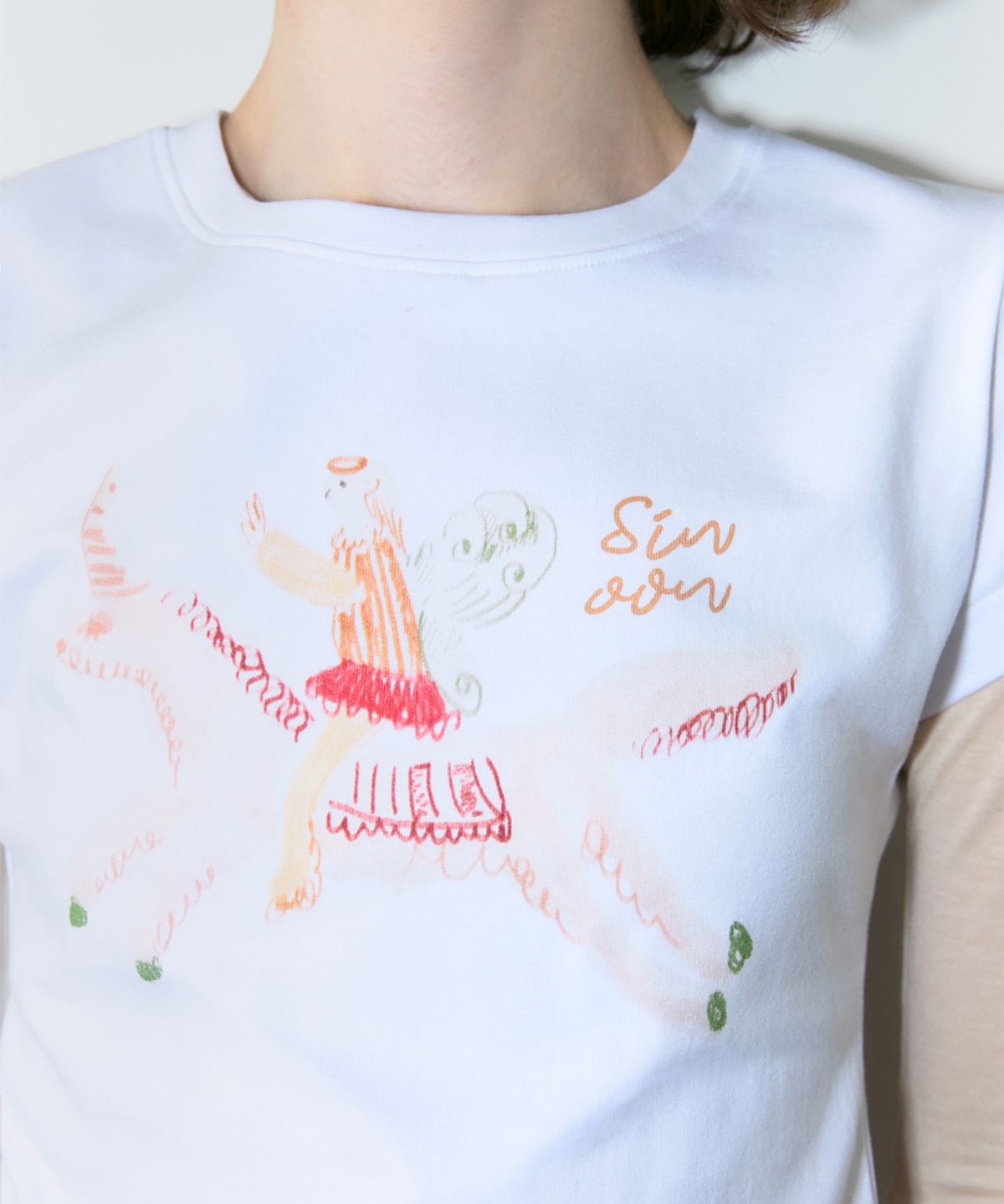 시눈(SINOON) Unicorn Puff T-Shirt (White)