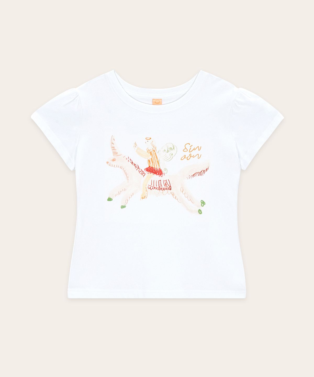 시눈(SINOON) Unicorn Puff T-Shirt (White)