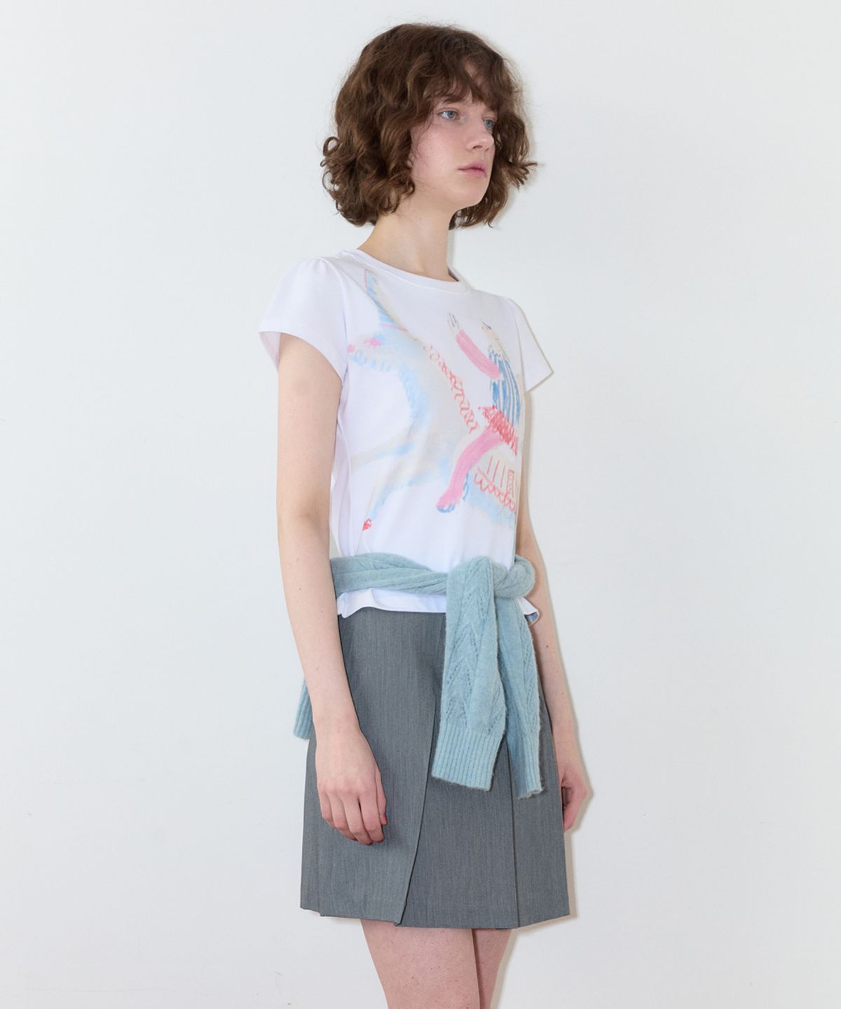 시눈(SINOON) Big Unicorn Puff T-Shirt (Blue)