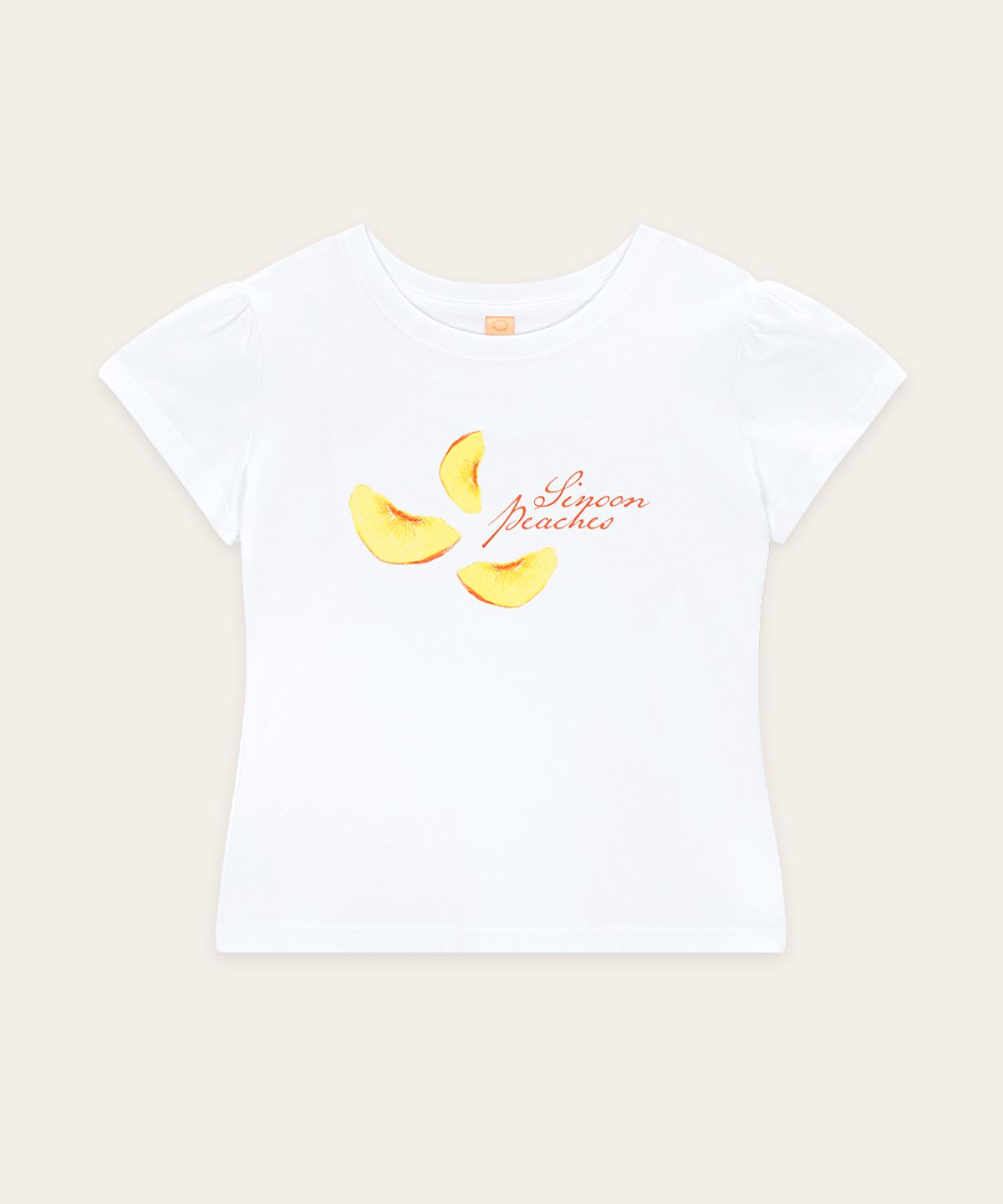 시눈(SINOON) Piece Peach Puff T-Shirt (White)