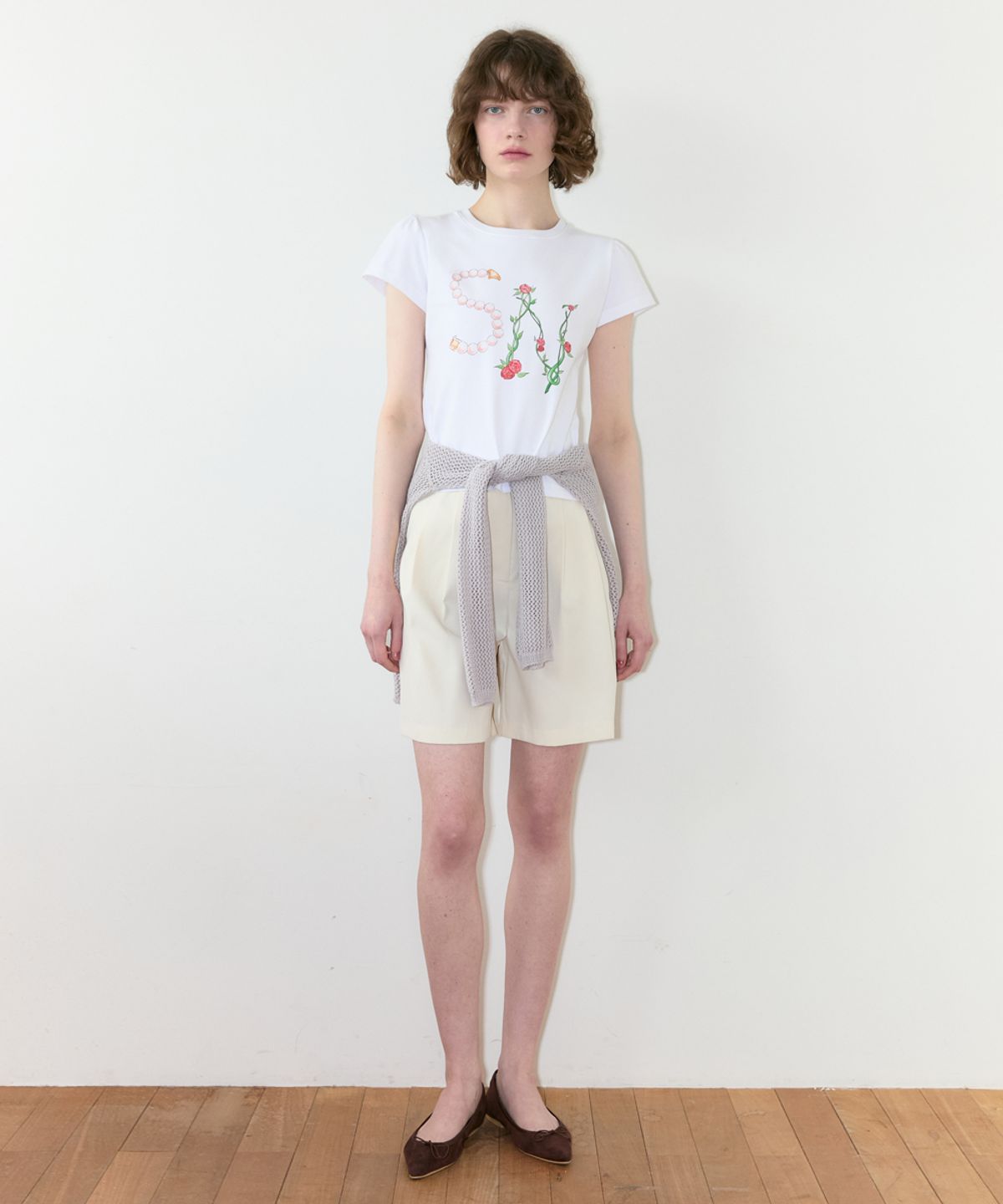 시눈(SINOON) SN Flower Puff T-Shirt (White)