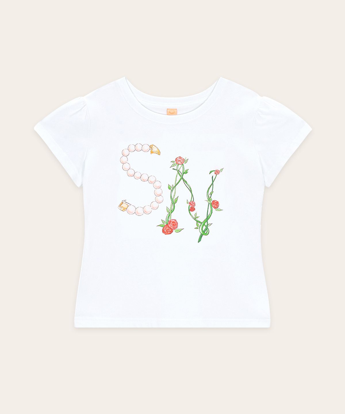 시눈(SINOON) SN Flower Puff T-Shirt (White)