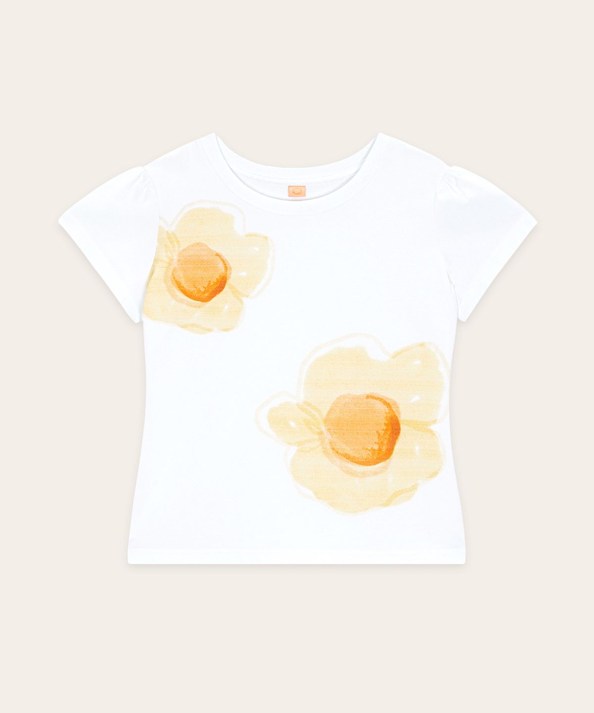 시눈(SINOON) Egg Flower Puff T-Shirt (White)