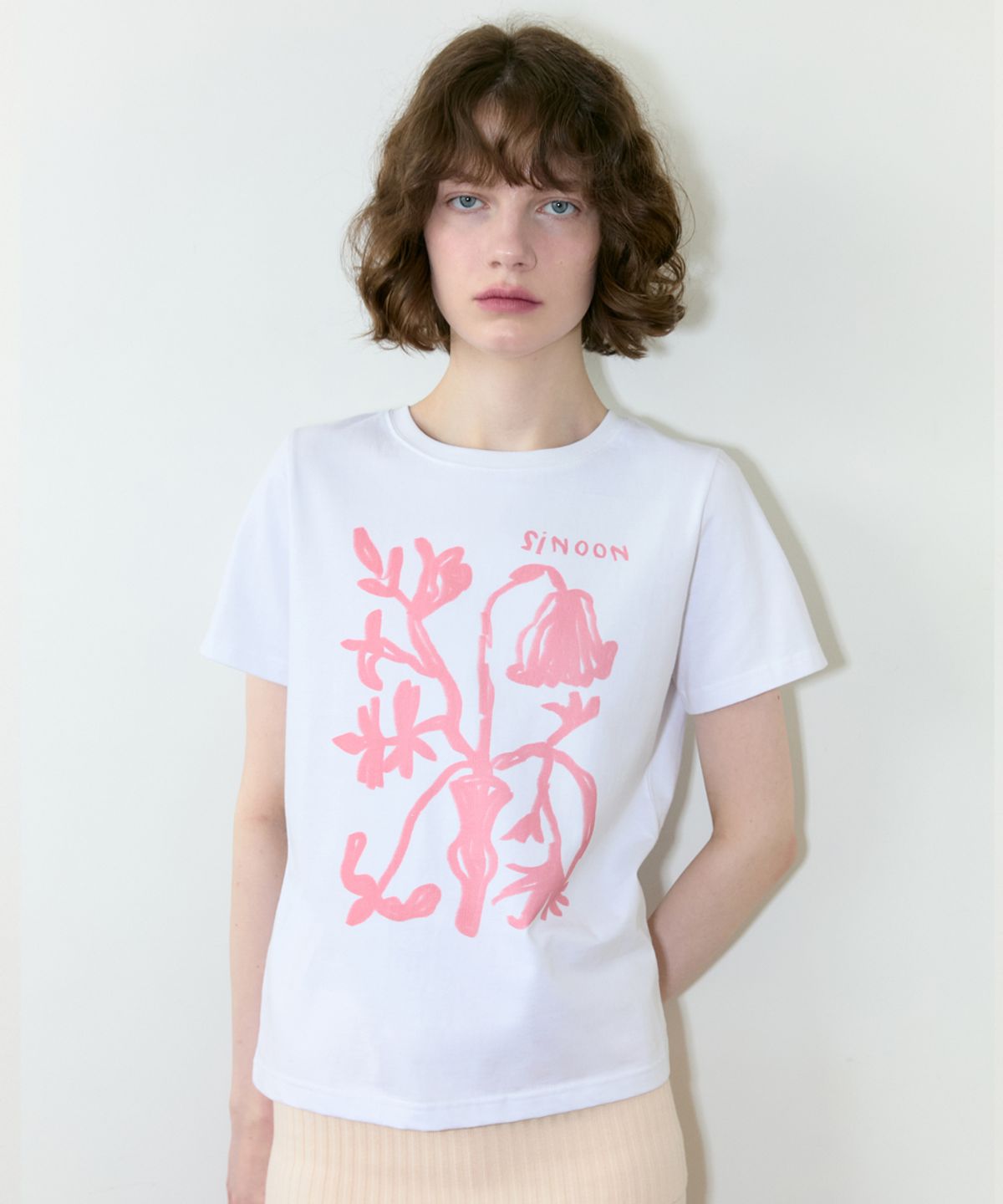 시눈(SINOON) Flower Vase T-Shirt (Pink)