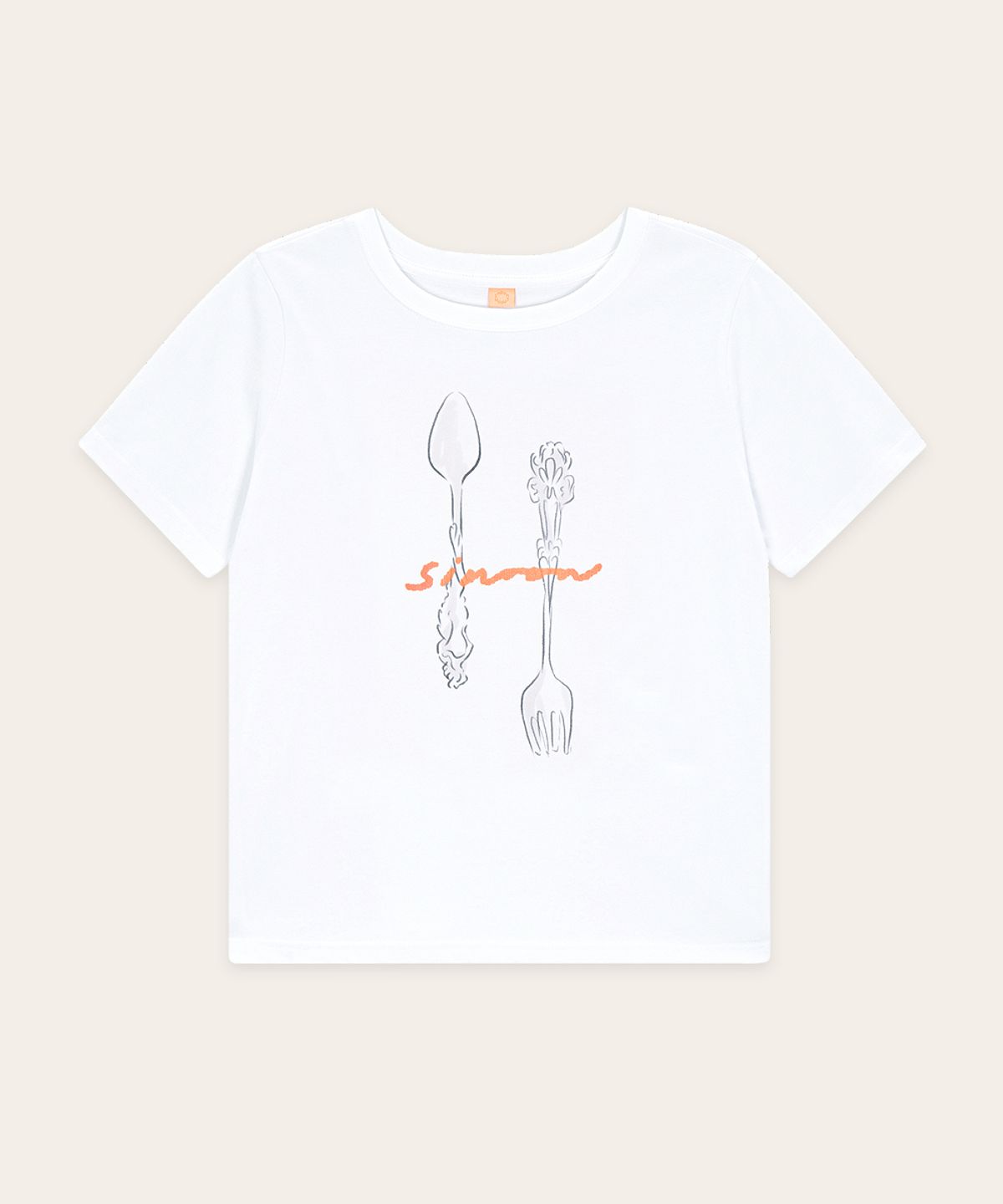 시눈(SINOON) Spoon & Fork T-Shirt (White)