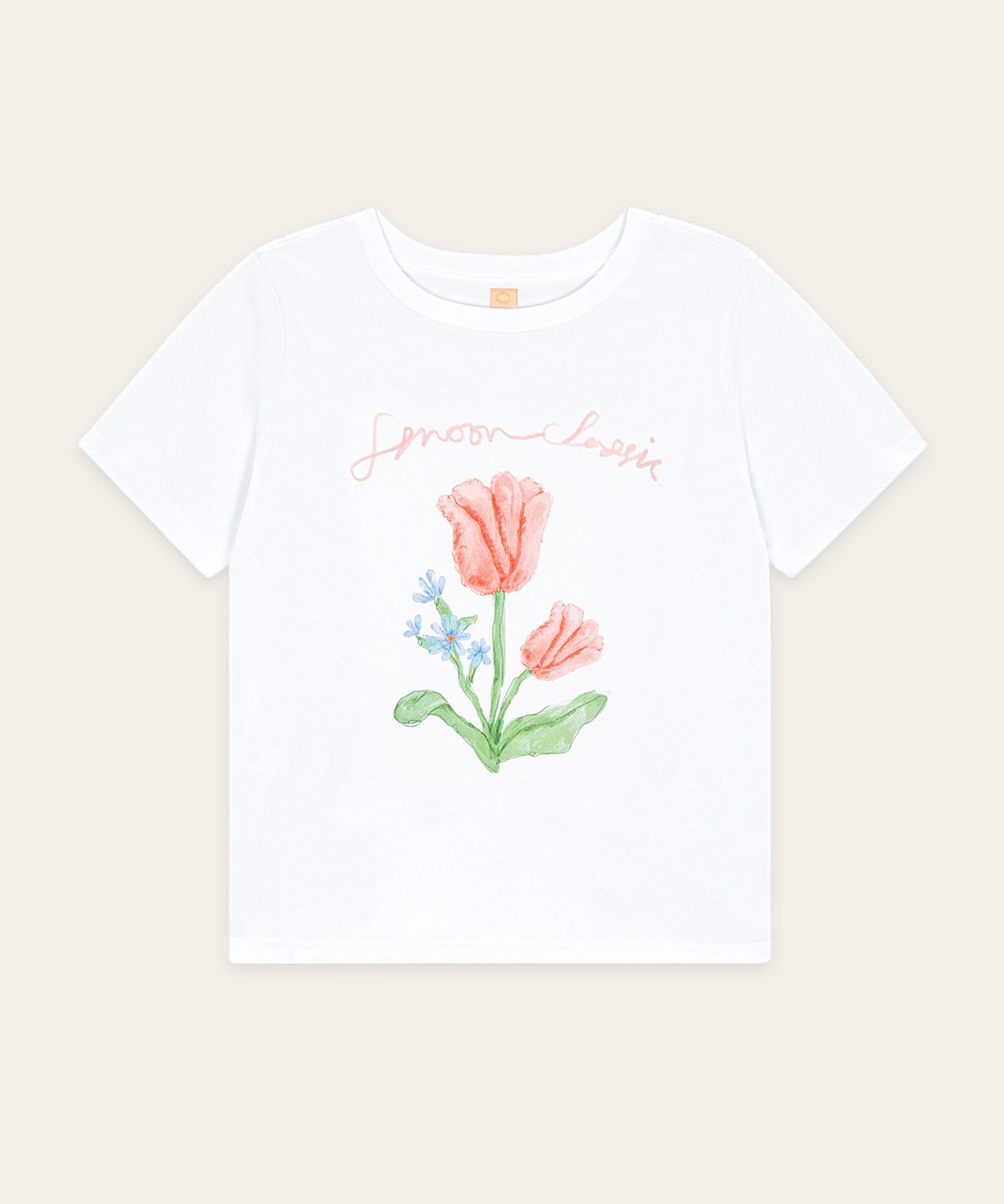 시눈(SINOON) Tulip Flower T-Shirt (White)
