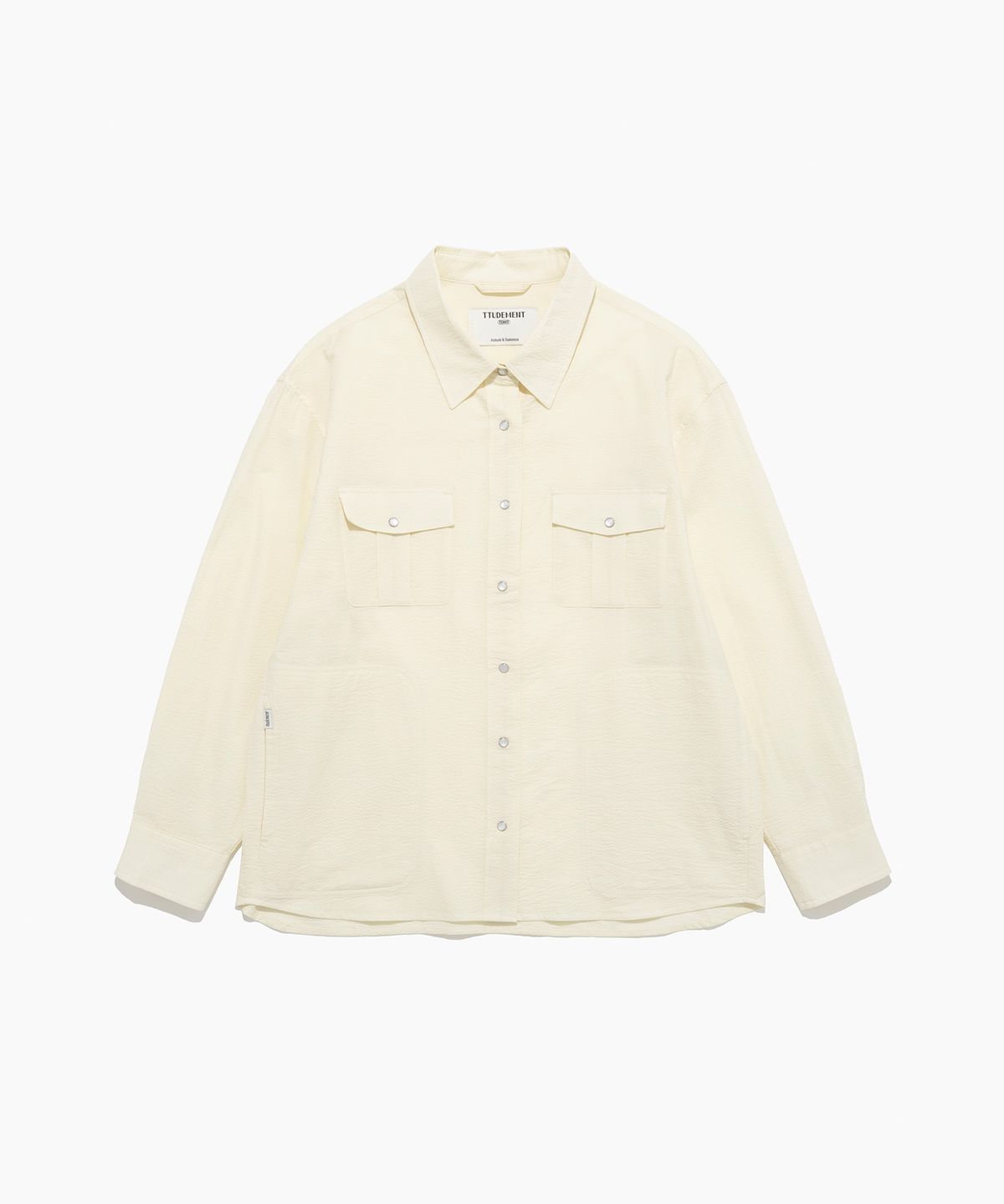 튜드먼트(TTUDEMENT) SEERSUCKER WORK SHIRT BUTTER