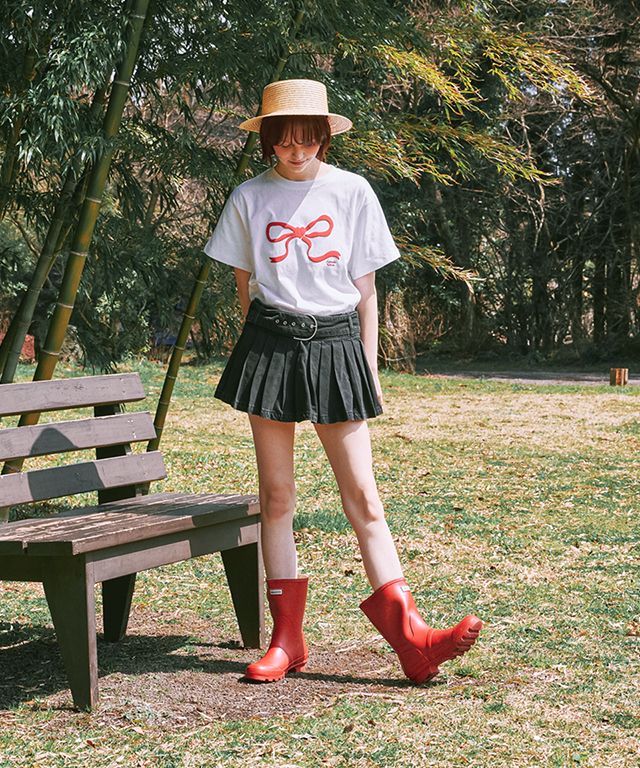 ◆24SS RONRON EMBO HEART RIBBON BASIC FIT T SHIRT/3色◆ RONRON] EMBO HEART RIBBON BASIC FIT T SHIRT (3色