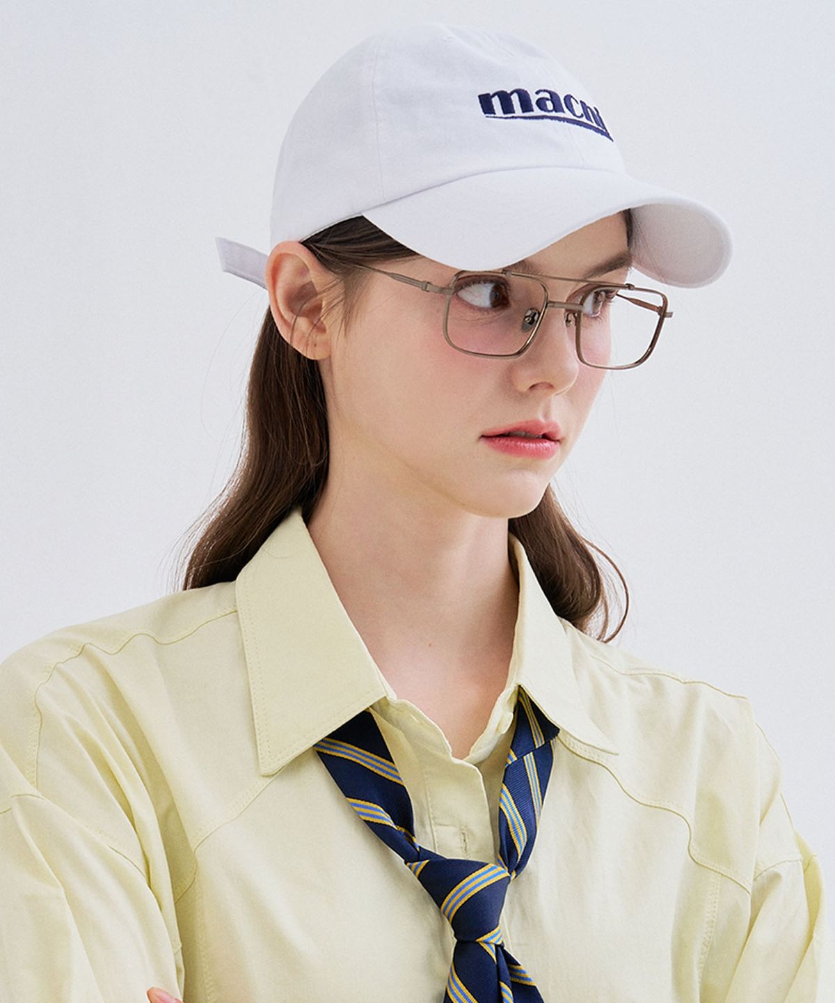 마크니(MACNI) SIGNATURE LOGO BALL CAP_WHITE