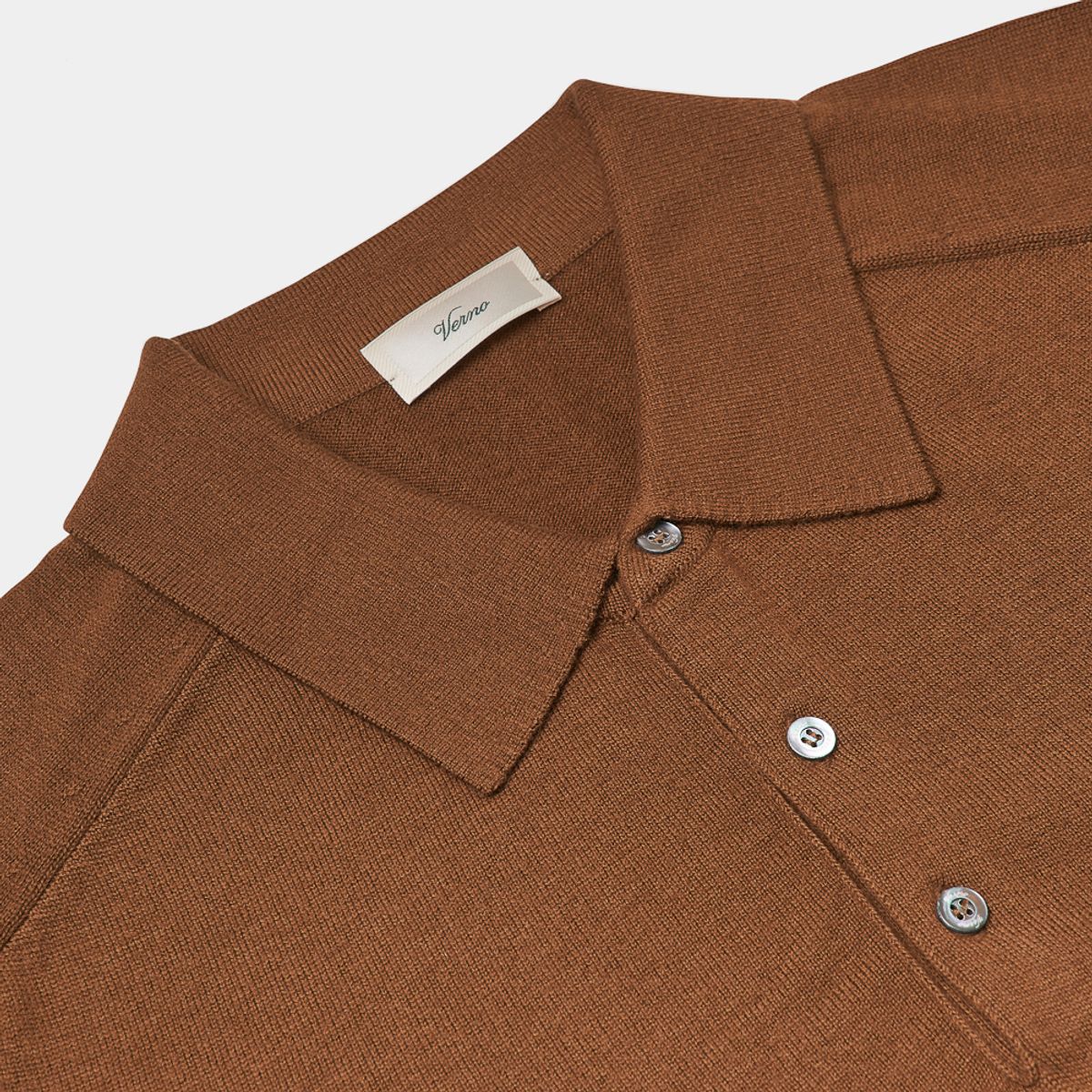 베르노(VERNO) 24SS Cashtouch saddle sleeve polo knit R.Almond