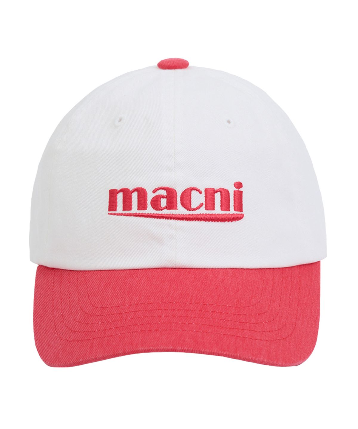 마크니(MACNI) SIGNATURE LOGO MIX BALL CAP_CORAL