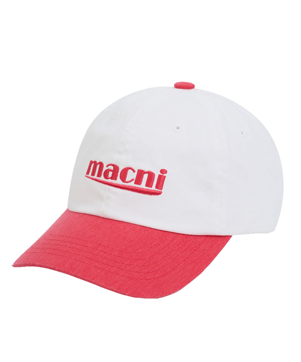 마크니(MACNI) SIGNATURE LOGO MIX BALL CAP_CORAL