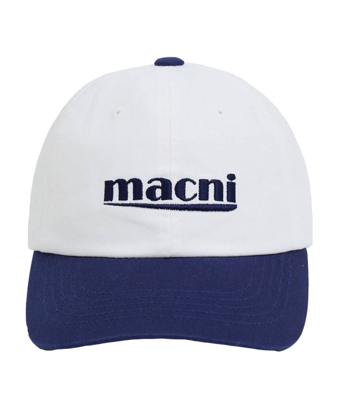 마크니(MACNI) SIGNATURE LOGO MIX BALL CAP_NAVY