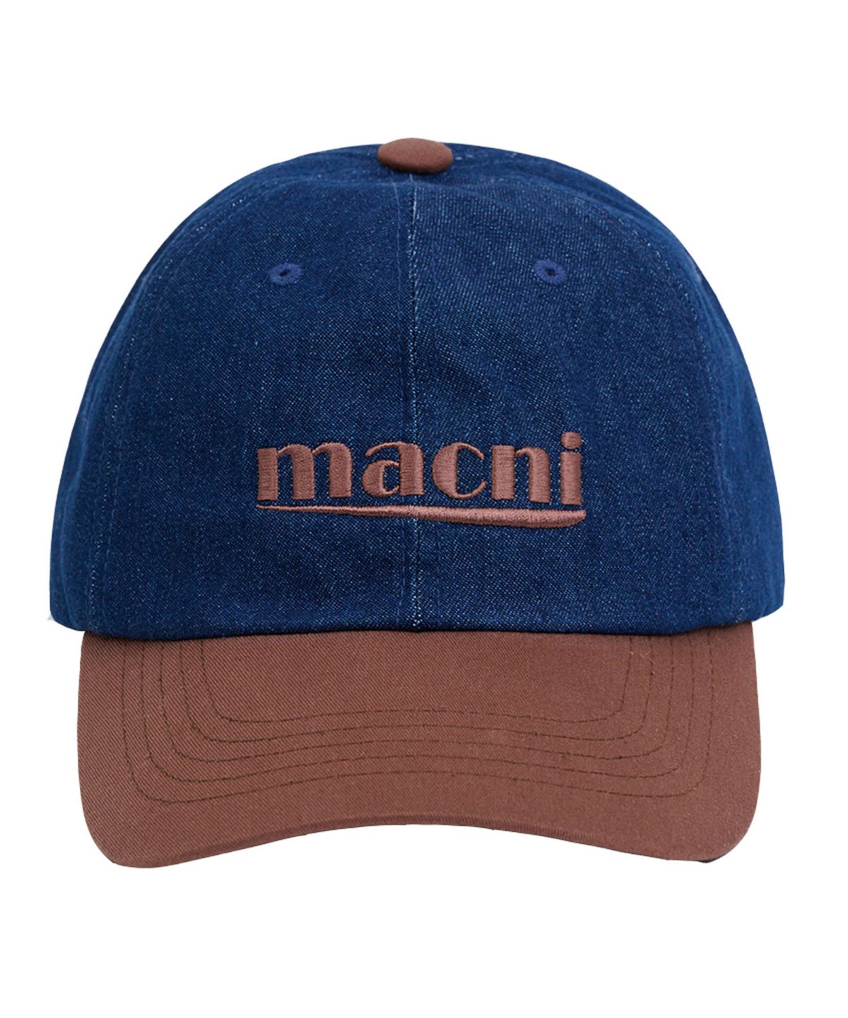 마크니(MACNI) SIGNATURE LOGO MIX BALL CAP_BLUE DENIM