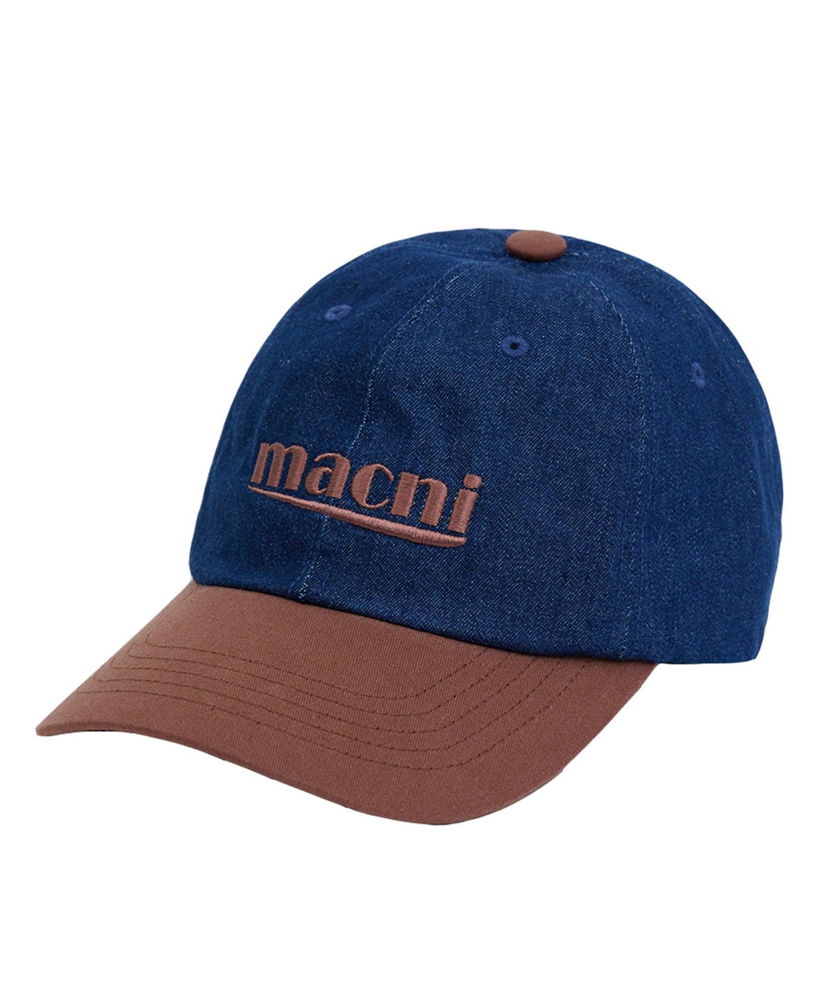 마크니(MACNI) SIGNATURE LOGO MIX BALL CAP_BLUE DENIM