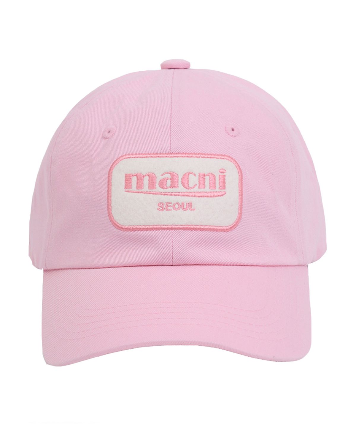 마크니(MACNI) Y2K LOGO PATCH BALL CAP_PINK