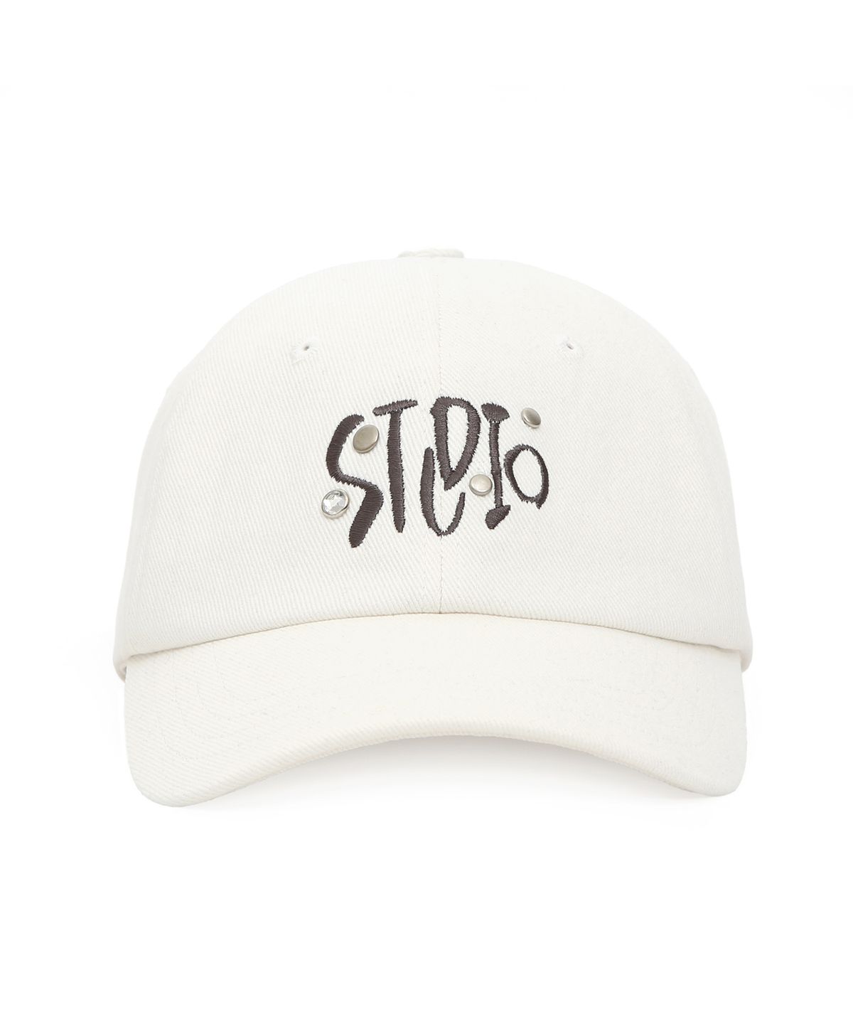 언더컨트롤 스튜디오(UNDERCONTROL STUDIO) 스터드 로고 볼캡 BALL CAP / JEWEL STUD / BATIK CREAM