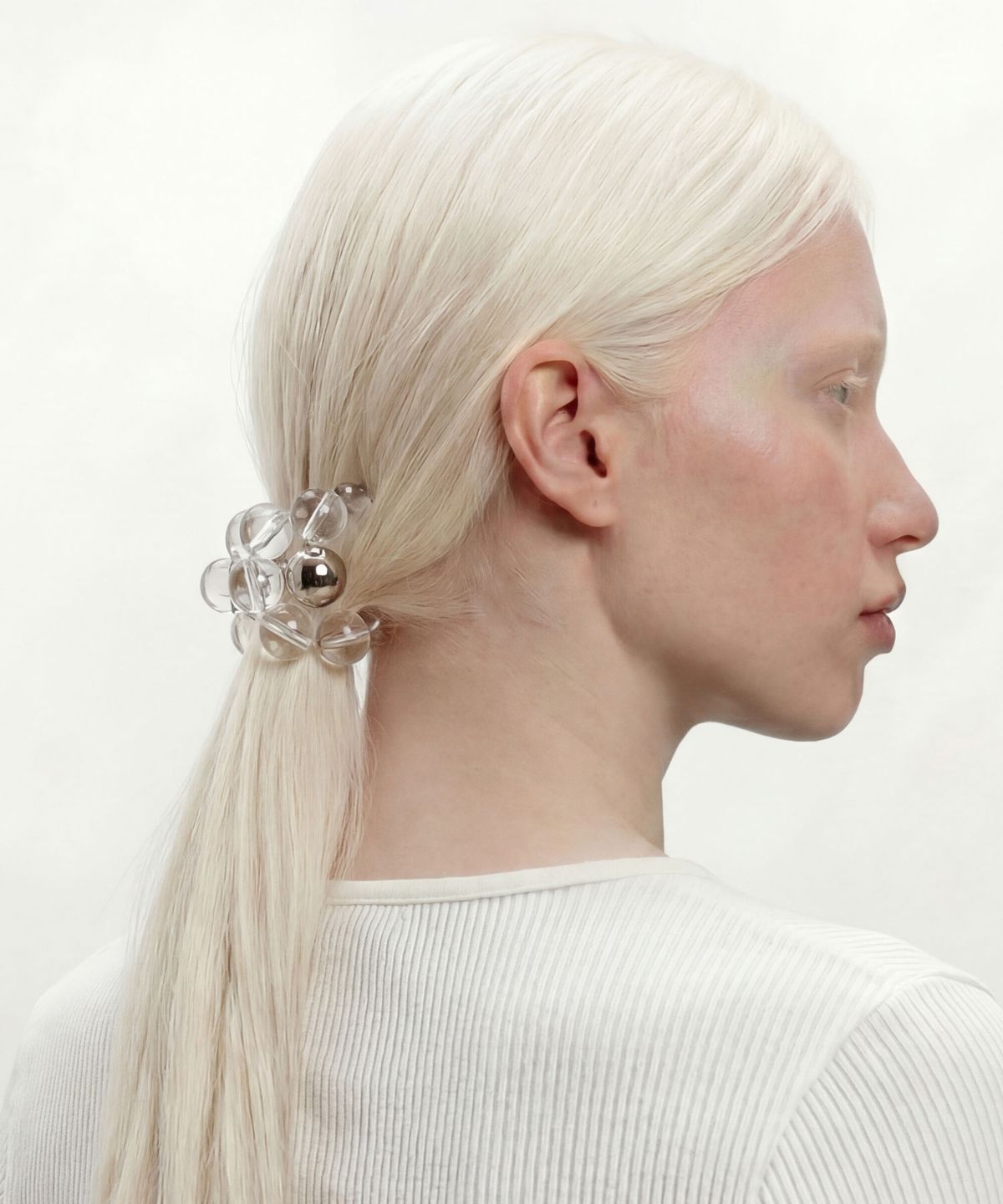 언더컨트롤 스튜디오(UNDERCONTROL STUDIO) 팔찌 겸 머리끈 BRACELET SCRUNCHIE / SILVER WATER BALL