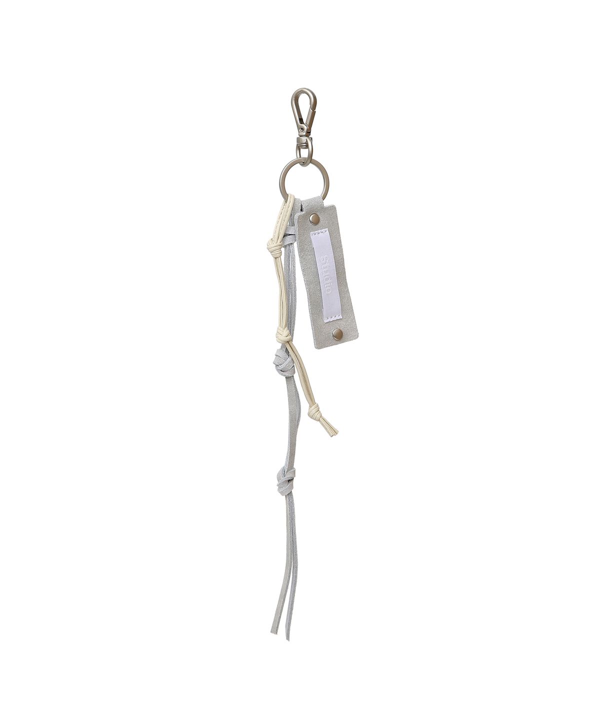 언더컨트롤 스튜디오(UNDERCONTROL STUDIO) LEATHER TAB KEY RING / BRUSHED GREY